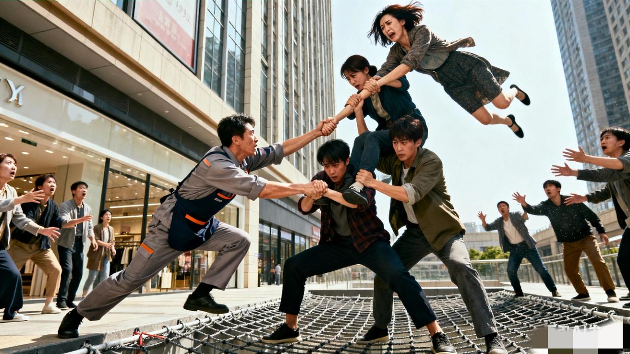 惊魂60秒！女子两度跳楼险丧命，凡人英雄0.5秒飞扑搭人链逆天救援
 
生死就在