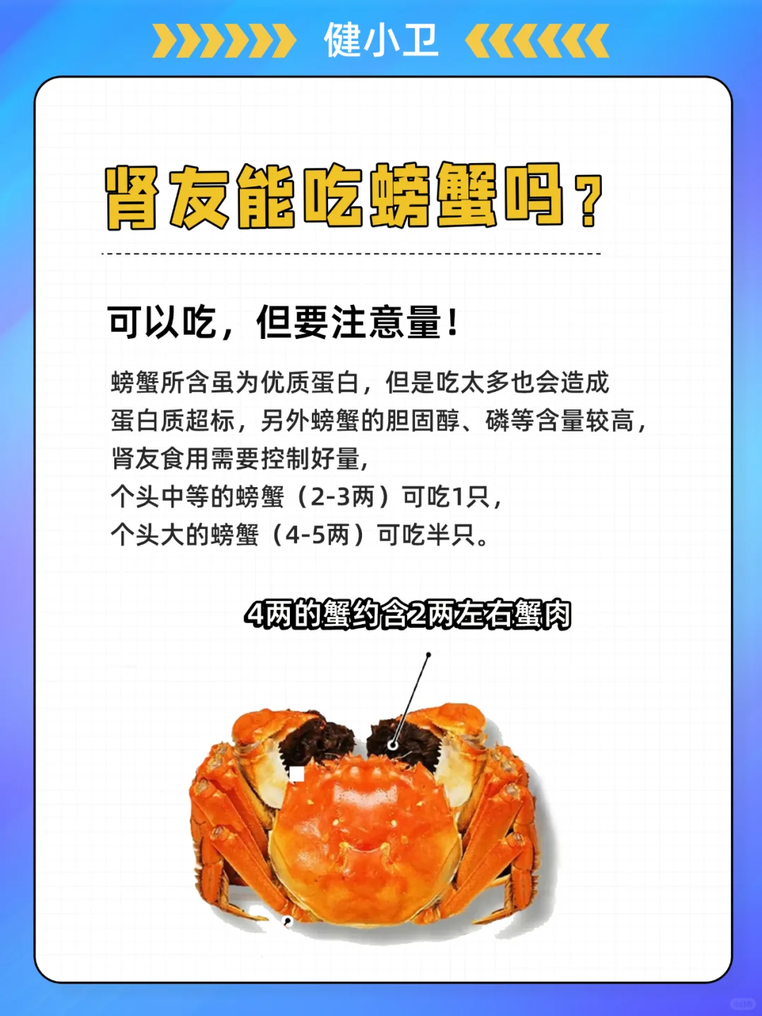 肾友可以吃螃蟹吗🦀？这两种蟹要警惕⚠️