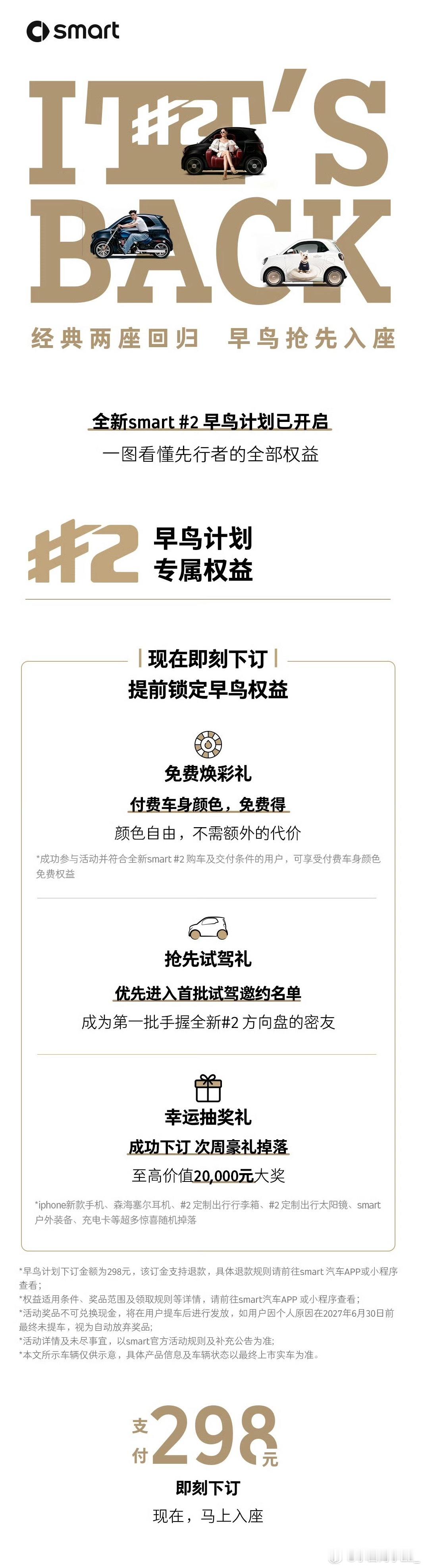 期待已久！smart这款经典小车终于更新，还是大家熟悉的两门两座布局，看着就很讨