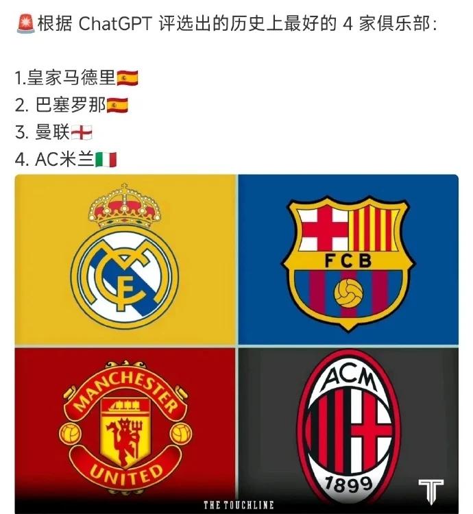 关于世界上最好的四家俱乐部，有好几个球队不服。

利物浦第一个不服气，凭啥曼联？