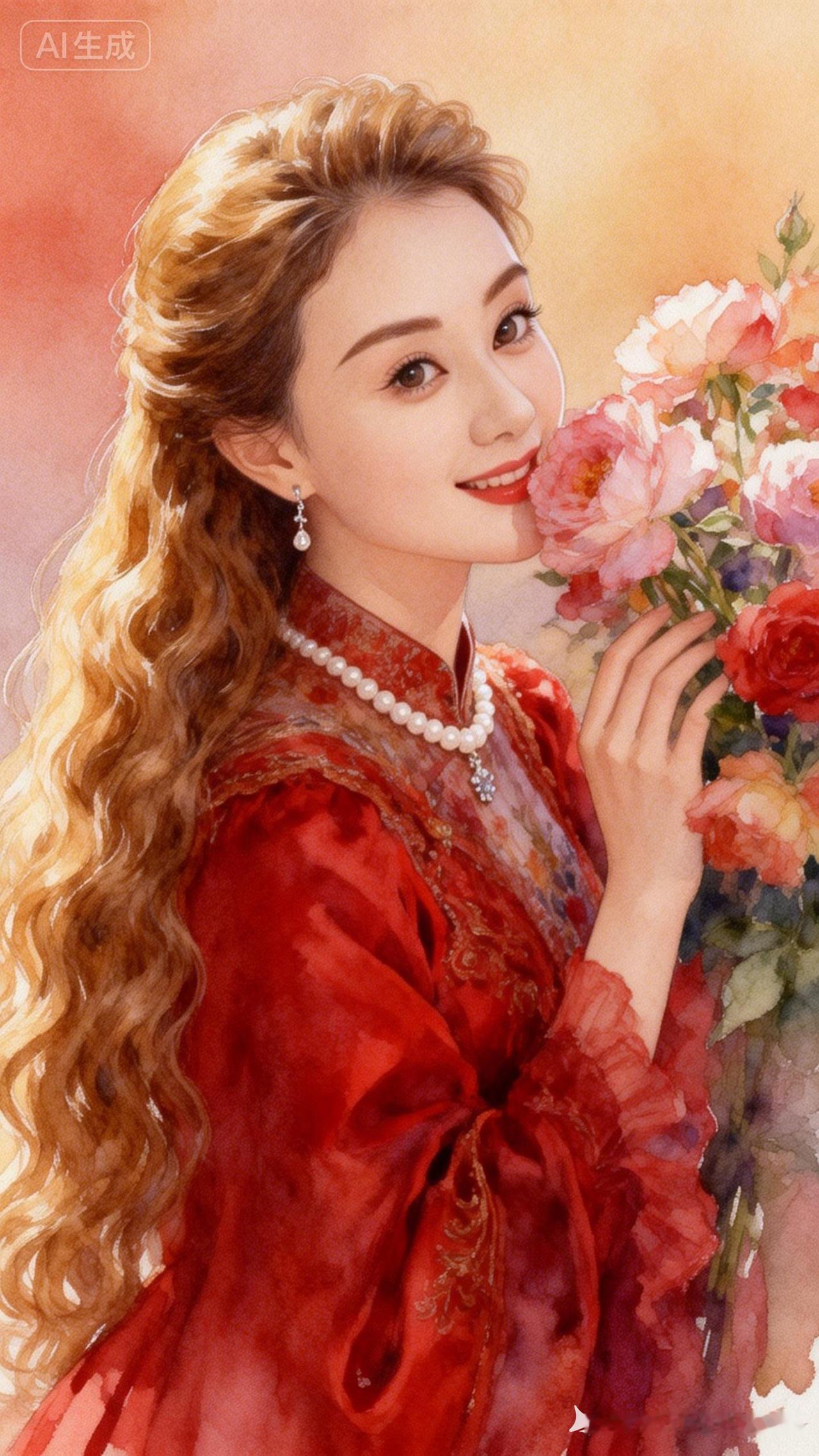 梦幻少女与花海，温柔优雅，尽显古典美！