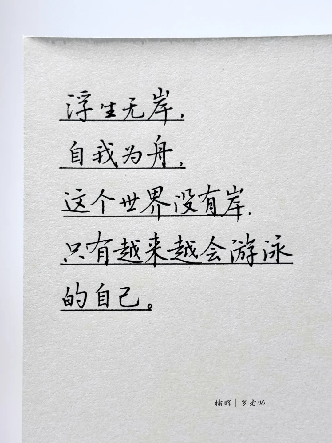 这个世界没有岸，只有越来越会游泳的自己