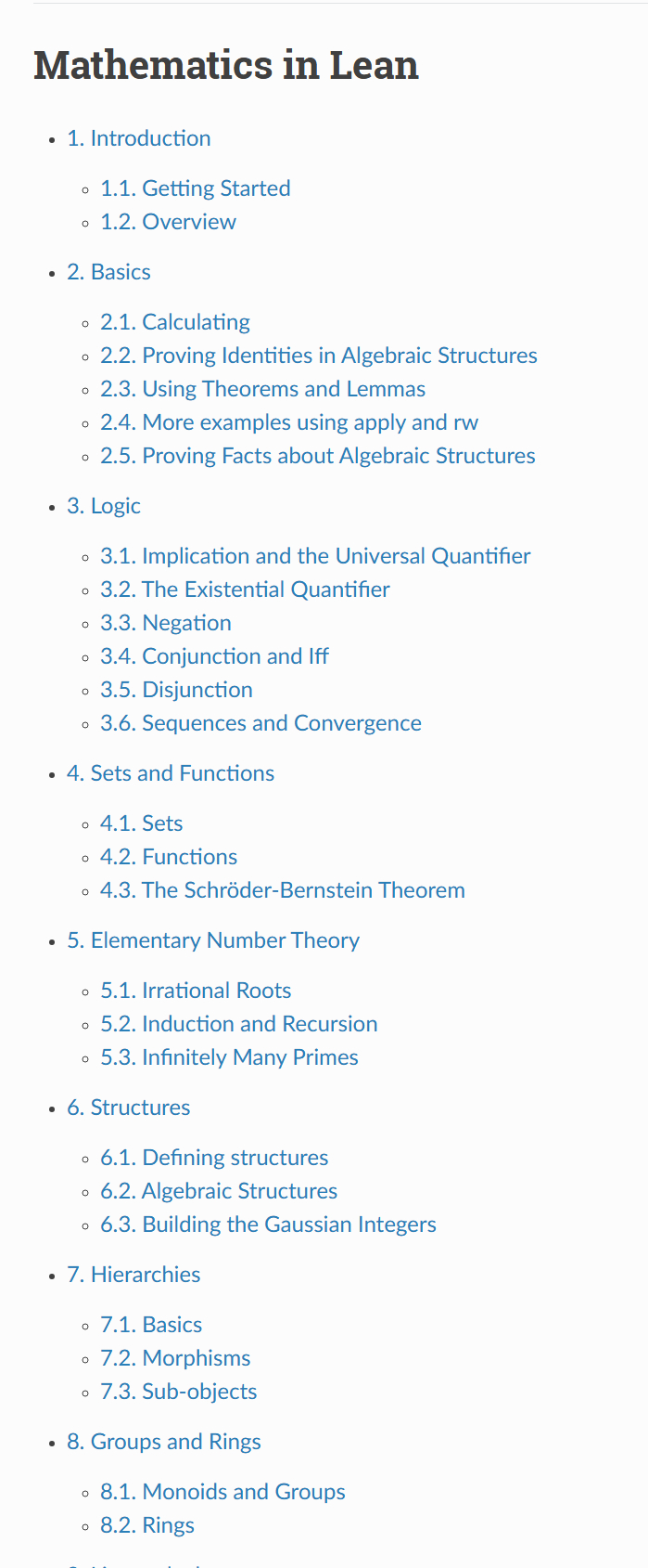 电子书《Mathematics in Lean》leanprover-commu