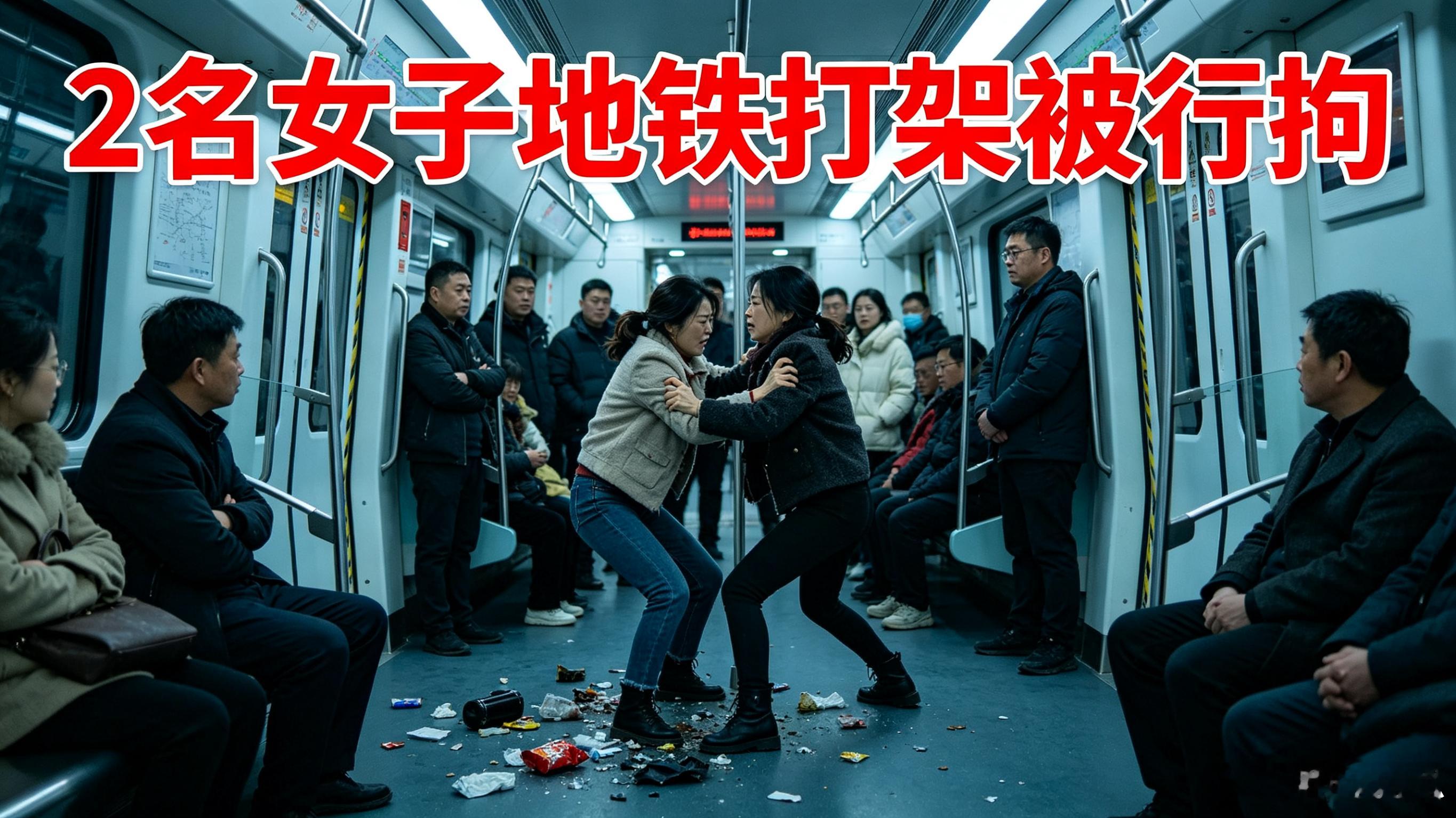 2名女子地铁打架被行拘早高峰挤地铁，两个人打起来了，结果双双被拘留！上海地铁11