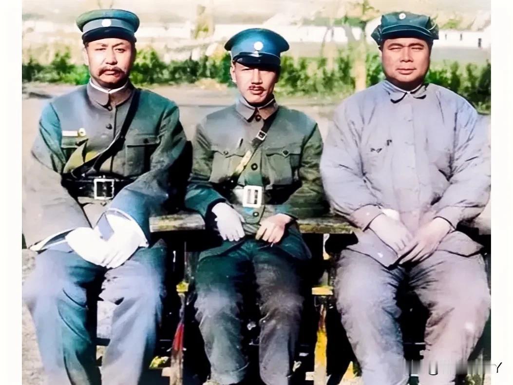 上世纪20年代末，河南郑州，阎锡山、蒋介石、冯玉祥的合影老照片