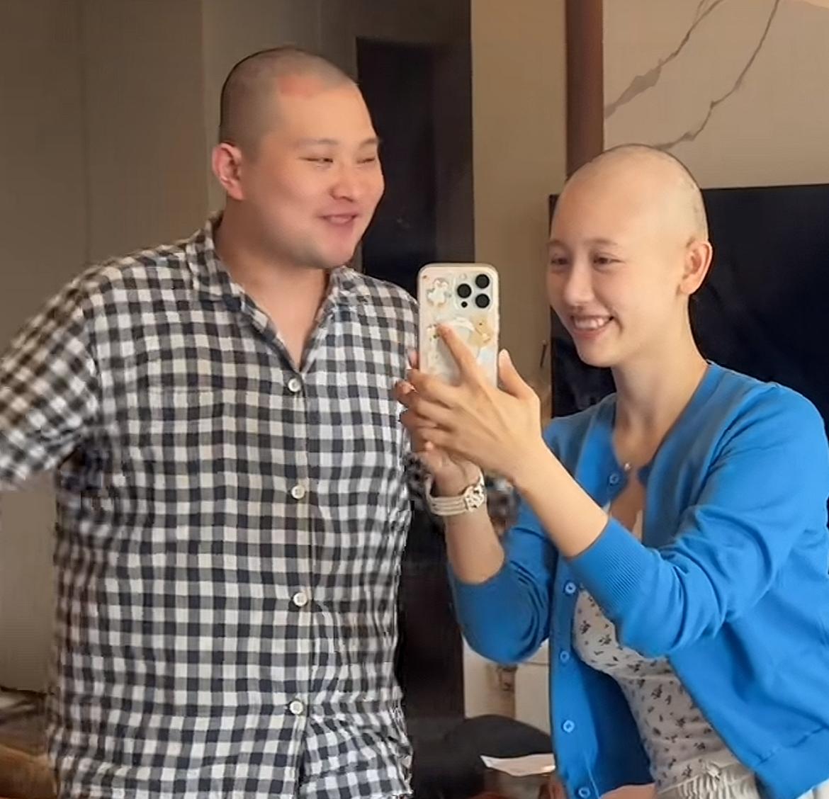 一栗小莎子开始理光头了，不过仍漂亮，但这背后是无奈和心酸，也许只有经历过的人才会