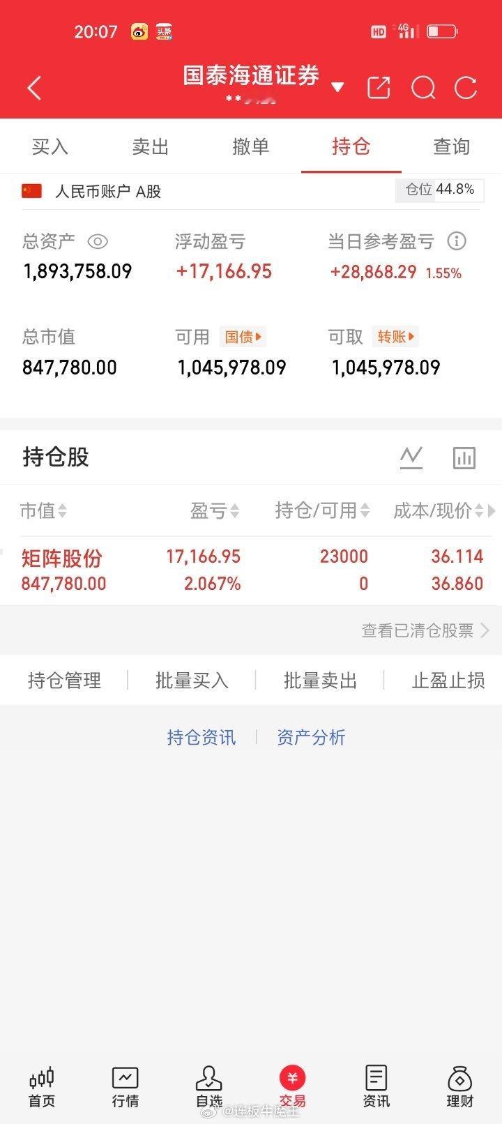 从亏损到盈利的完美逆袭持仓股矩阵股份301365周一午盘开仓经过连续三个交易日做