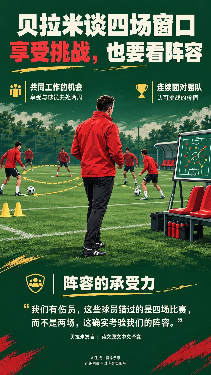 贝拉米谈四场窗口：享受强队挑战，也要算阵容的承受力同一个国家队窗口，健康球员多了