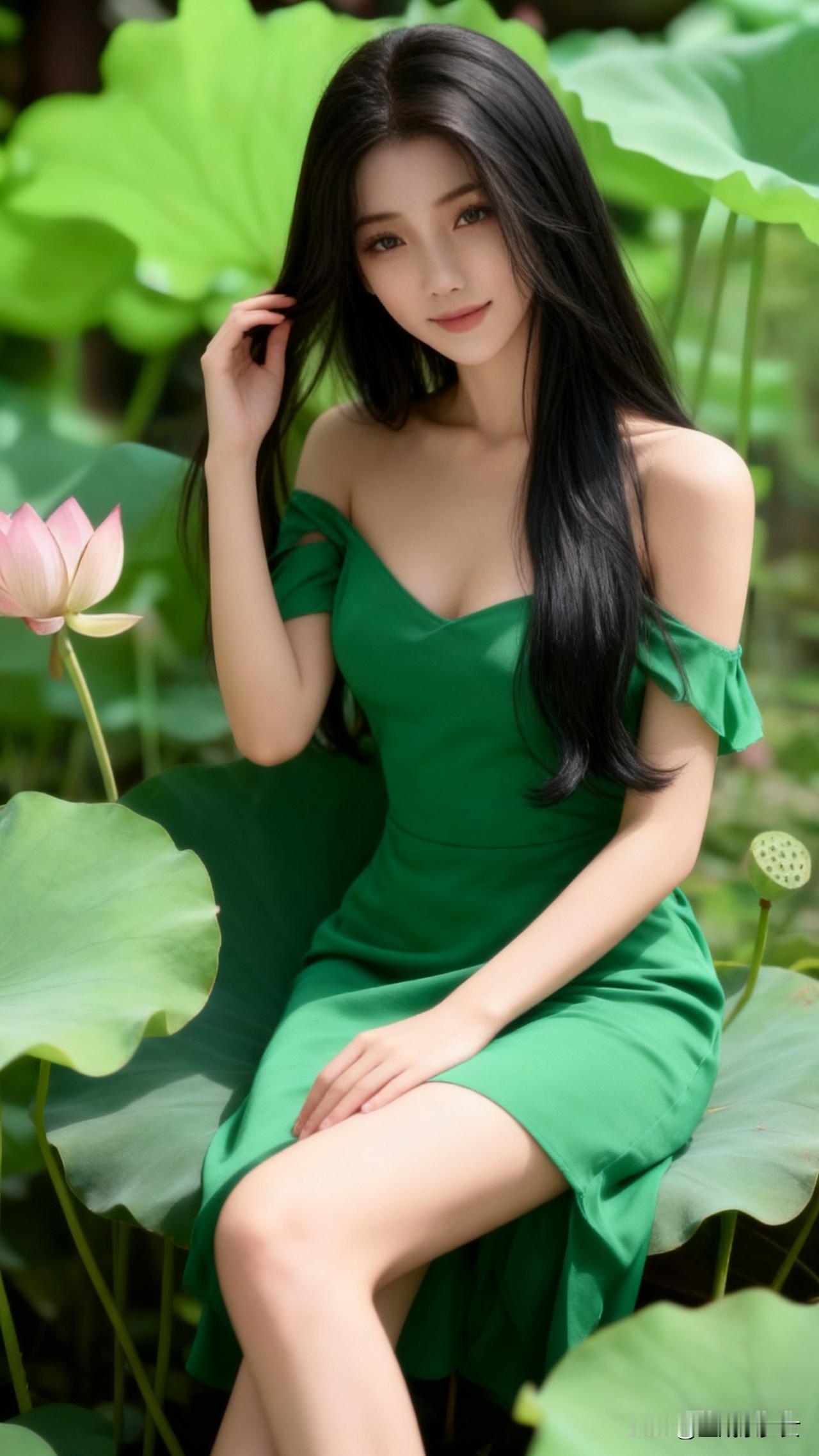 风动荷香，人立藕花旁