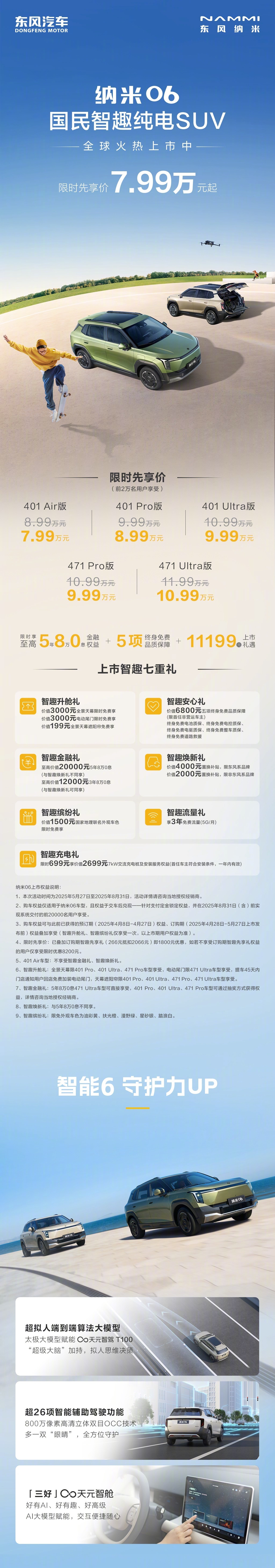 纳米06凭什么上市即卖爆那必须是7.99万起，国民车新标准✅全系标配L2+辅助驾