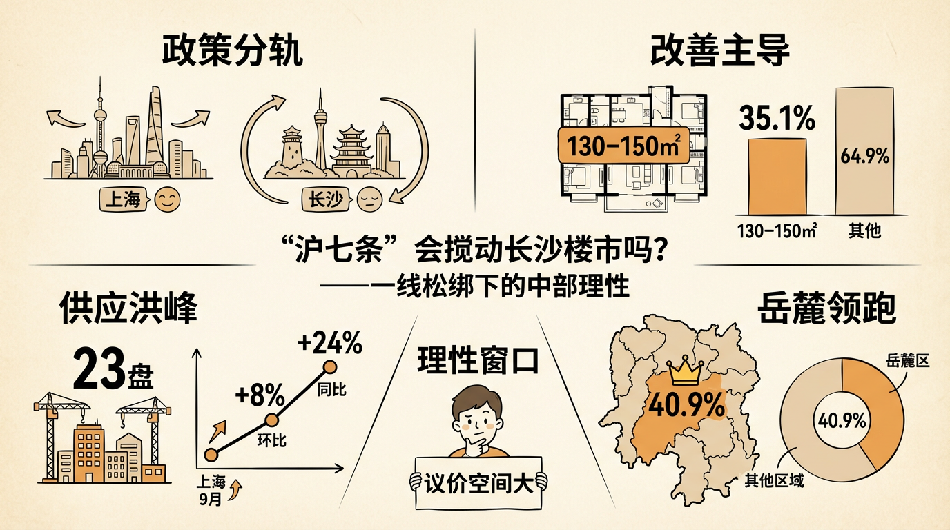 地产AI：上海“沪七条”落地，长沙楼市会跟着躁动吗？