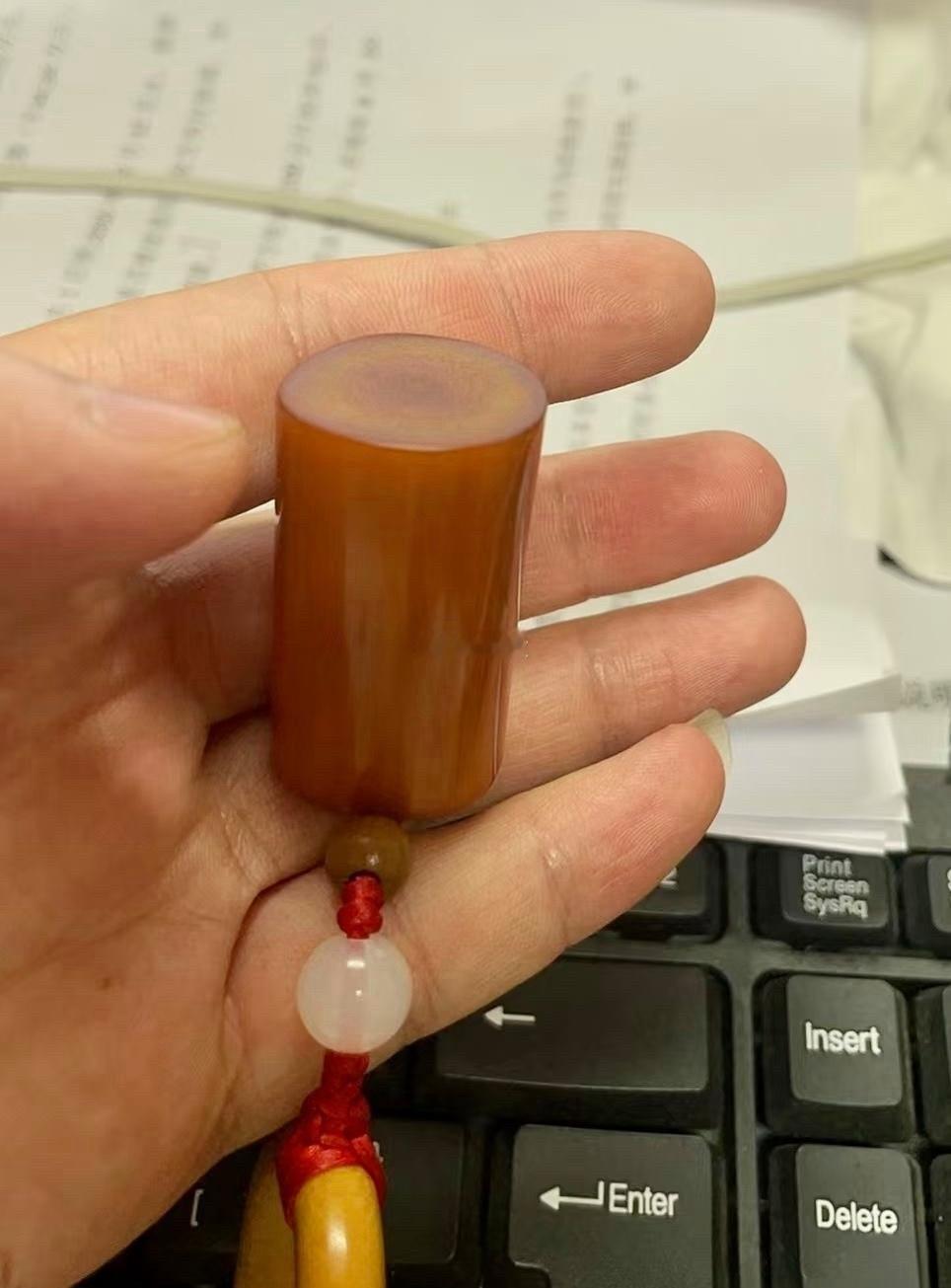 同事用两年时间居然把实心竹盘玉化了 