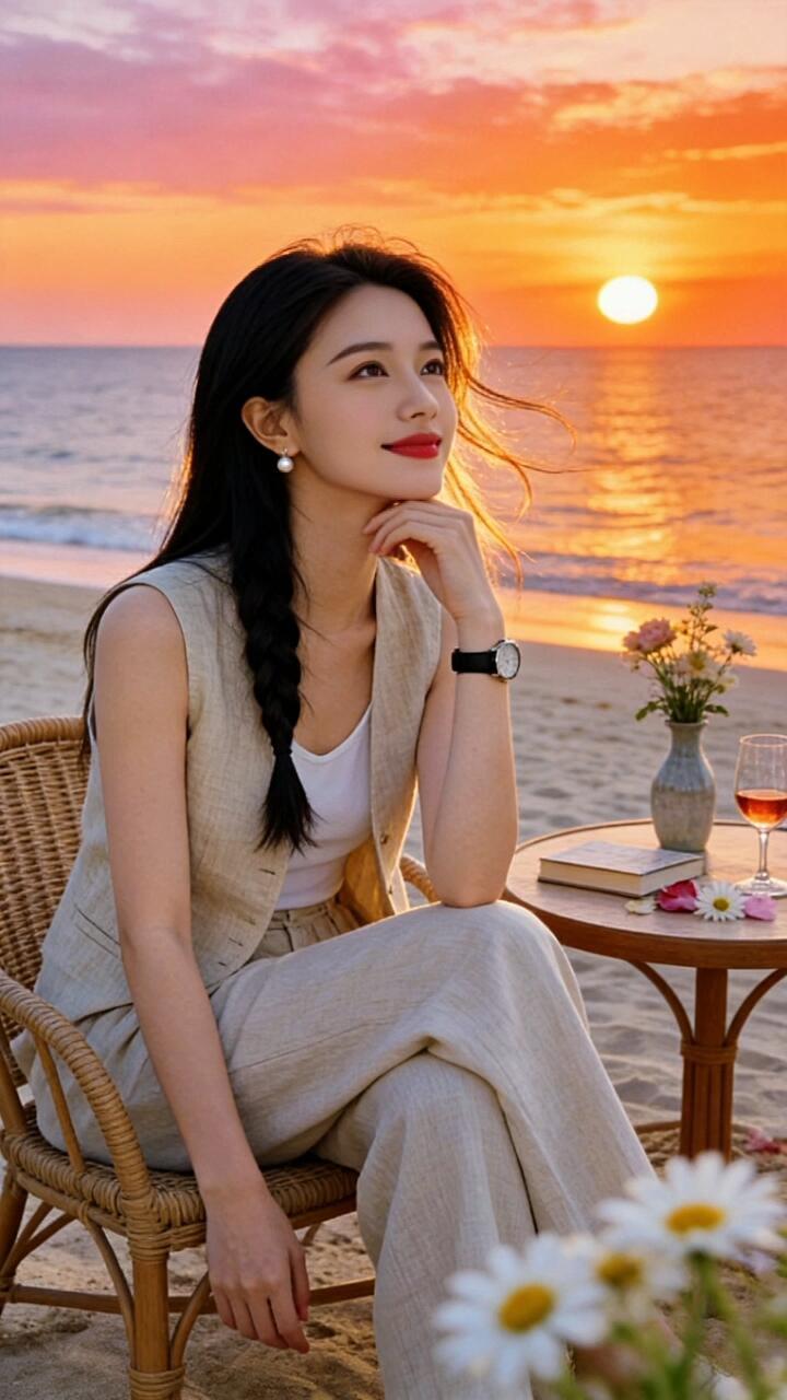海边日落，优雅时光，静享美好。