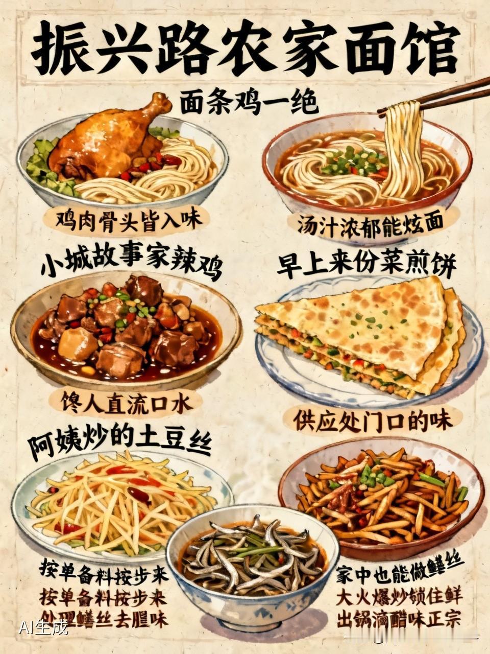 美食是生活慰藉
振兴路农家面馆
面条鸡堪称一绝
鸡肉骨头皆入味
汤汁浓郁能炫面