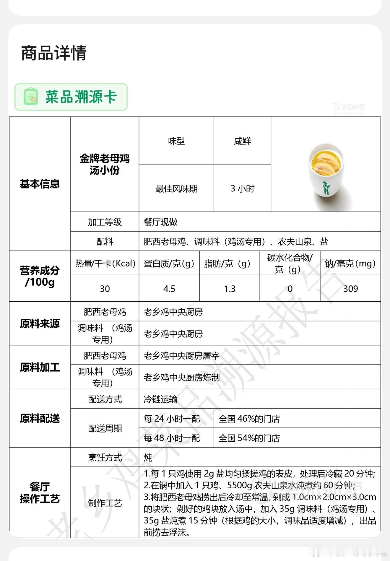 论外卖的溯源卡还有谁比老乡鸡写的更详细