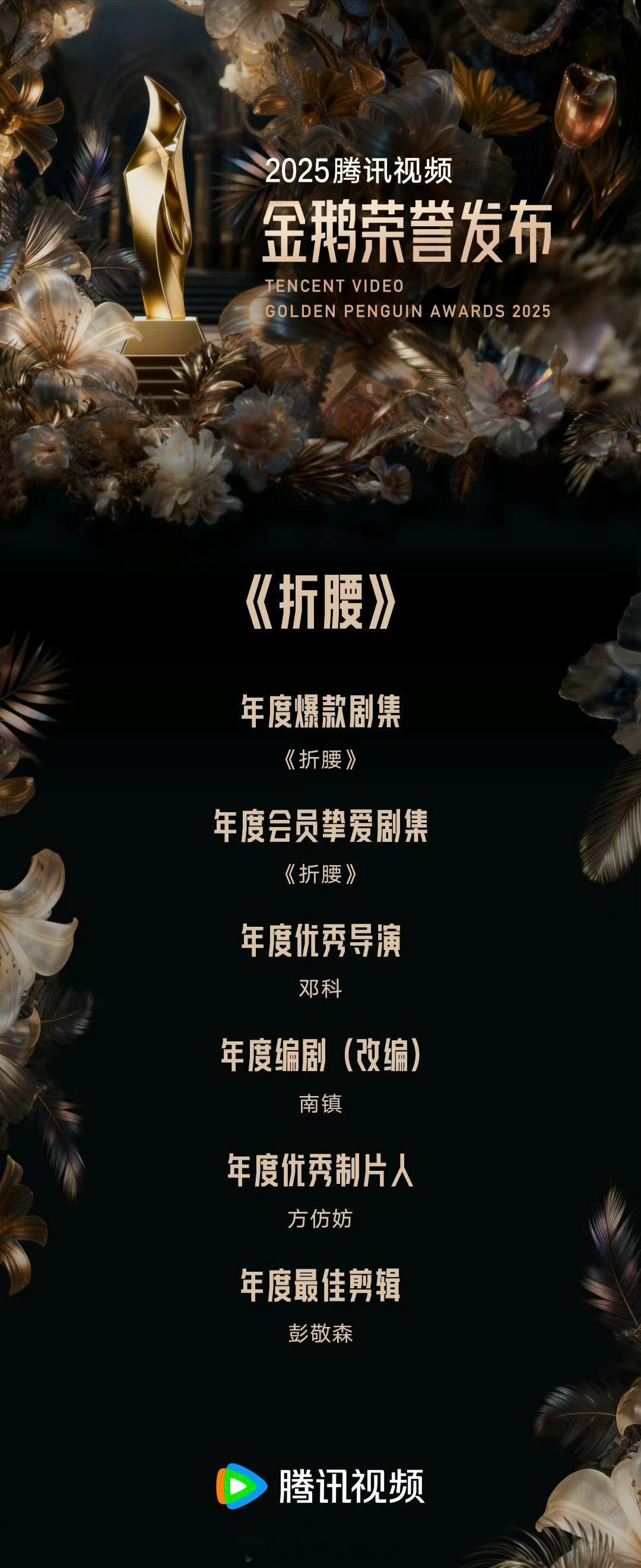 刘宇宁《折腰》荣获🐧年会六项奖项 腾讯年度爆剧 刘宇宁大连演唱会