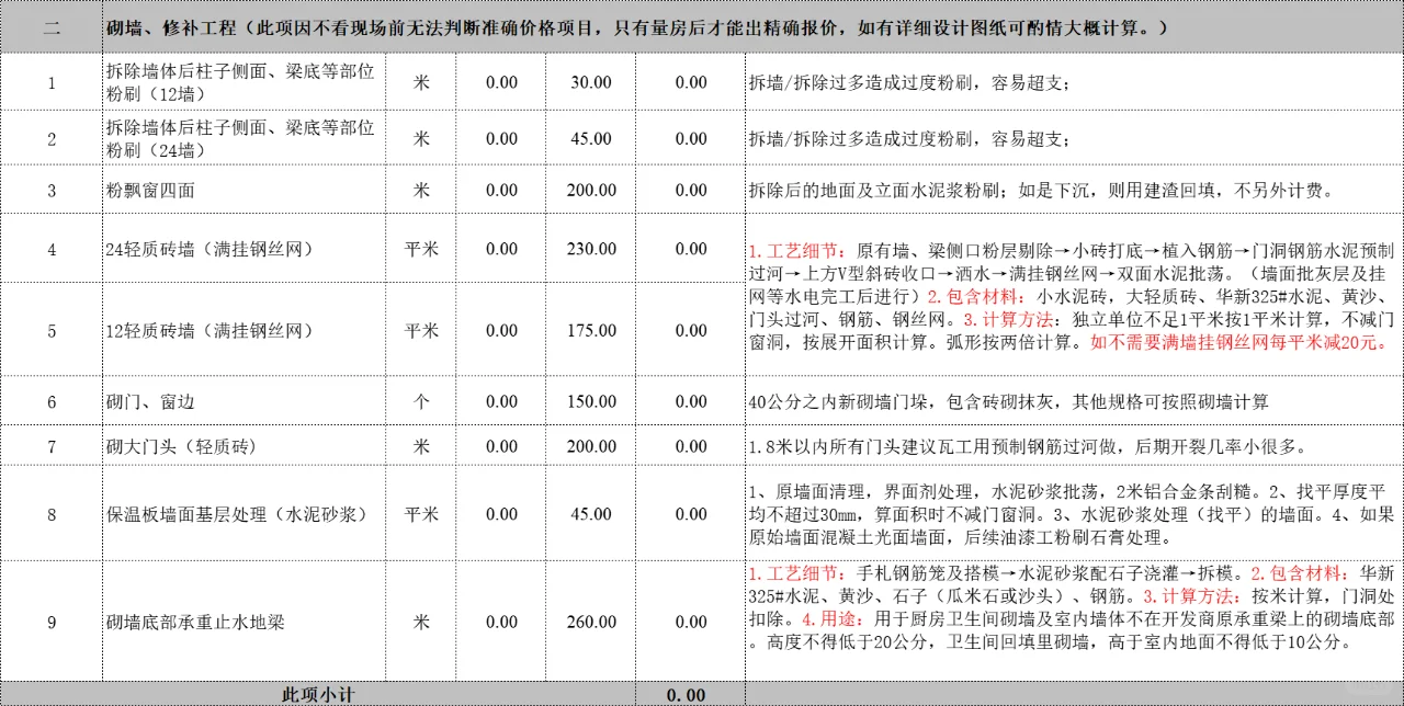👀我敢说，这是武汉装修市场最全的报价单