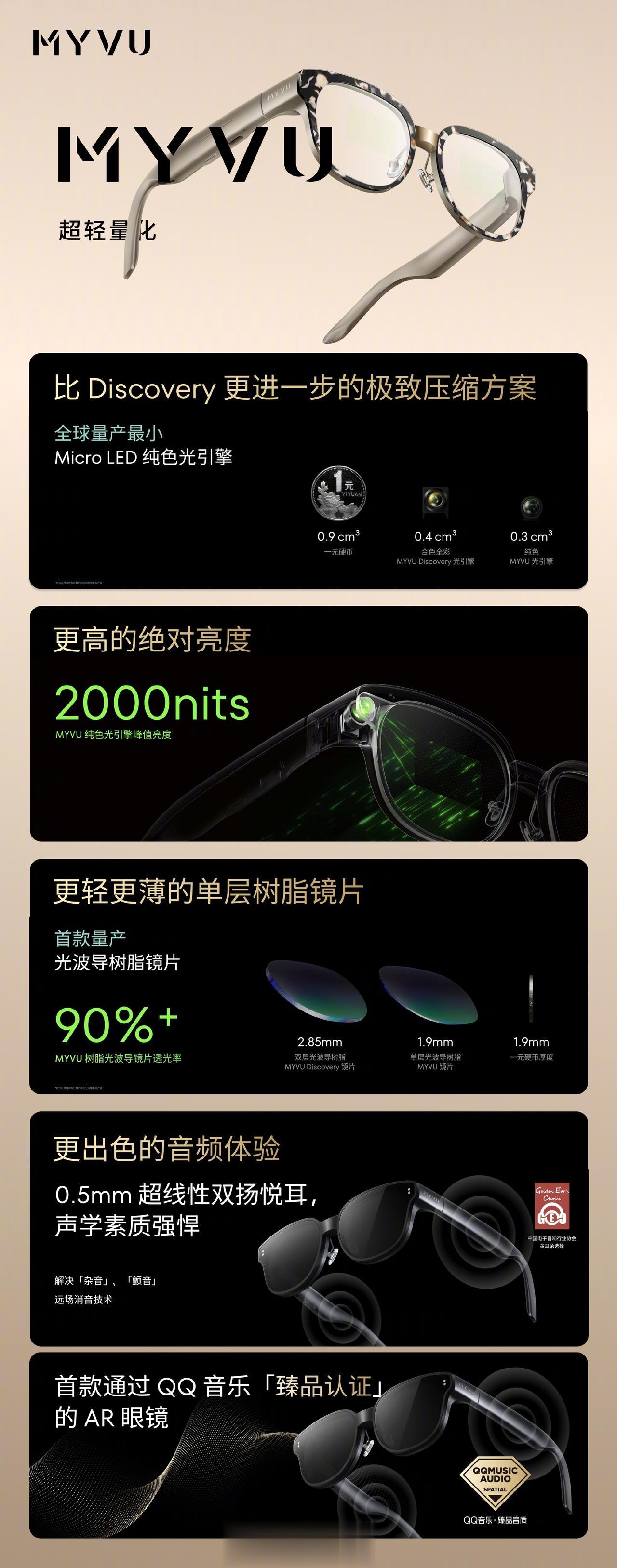 魅族发布了两款 AR 眼镜 👓，MYVU 售价 ¥2499，MYVU Disc