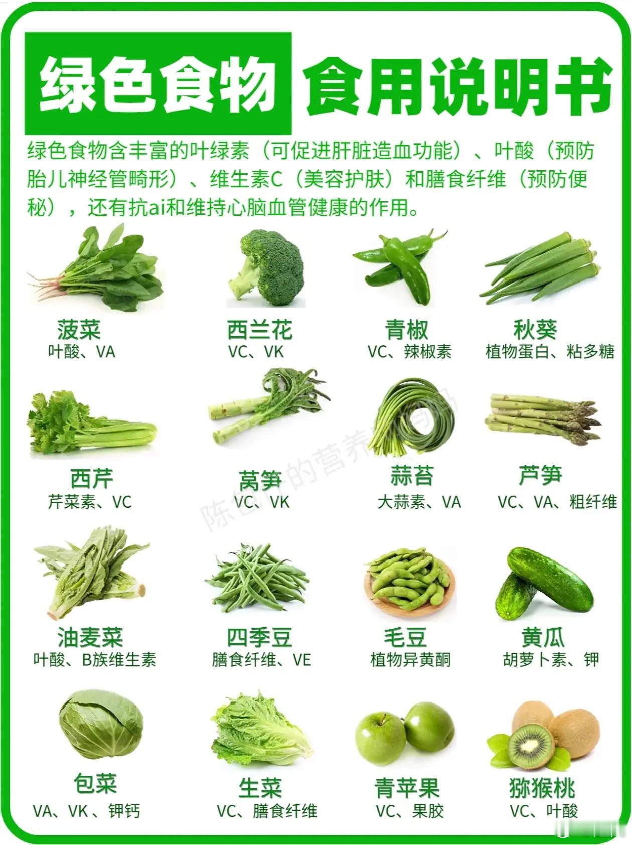 绿色、白色、紫色 食物食用说明书，点赞收藏起来吧。 ​​​