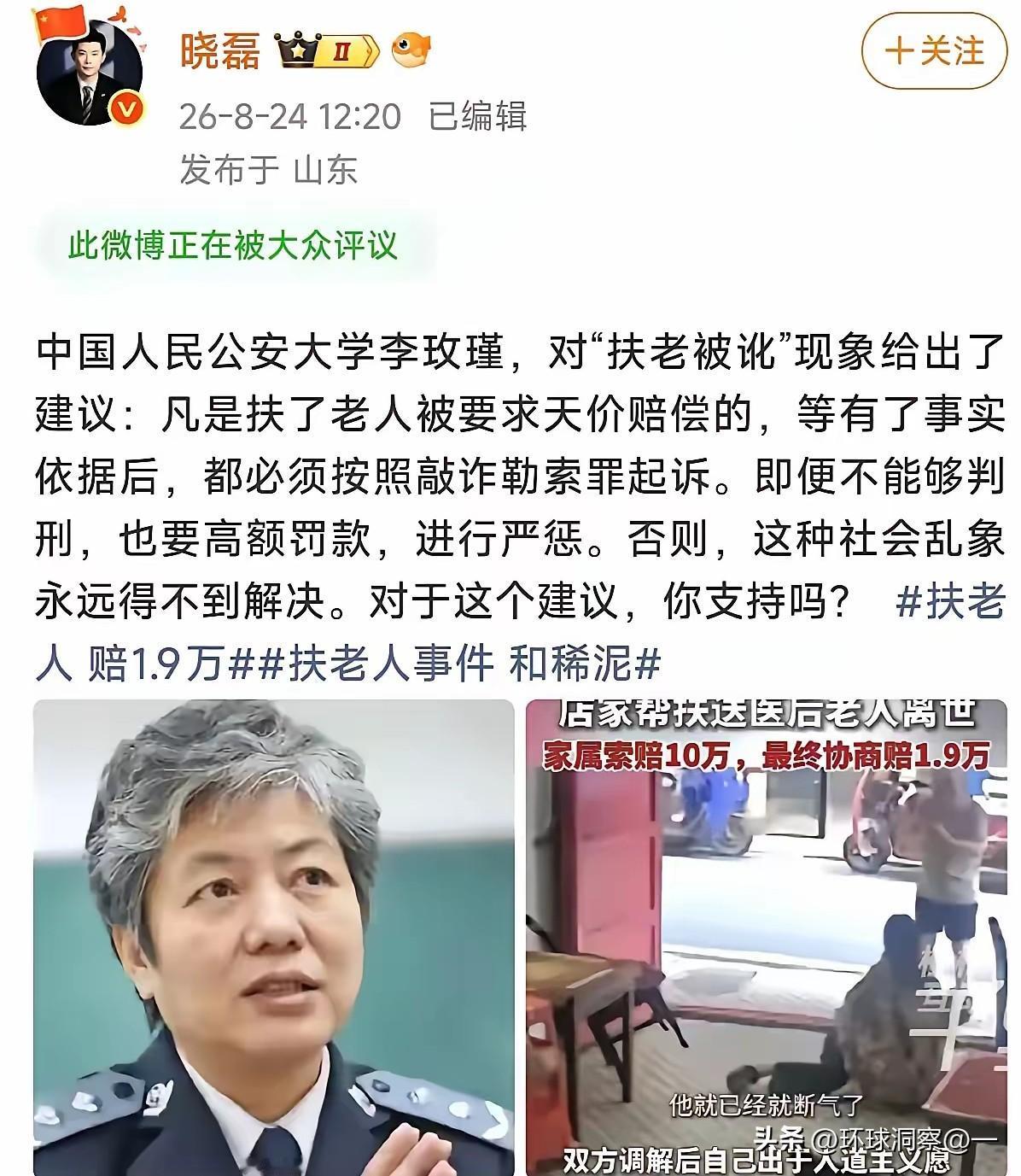 李玫瑾教授这个建议，戳中了无数人的痛点，湖南祁东店家扶老人事件，让“扶老被讹”这