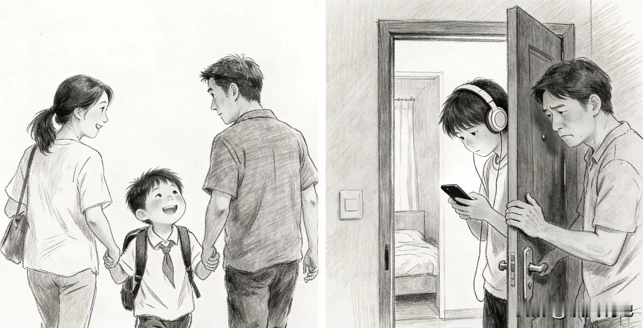 孩子越大，怎么跟父母话越少了呢？
 
​记得小时候放学，我总跟在爸妈屁股后面，叽