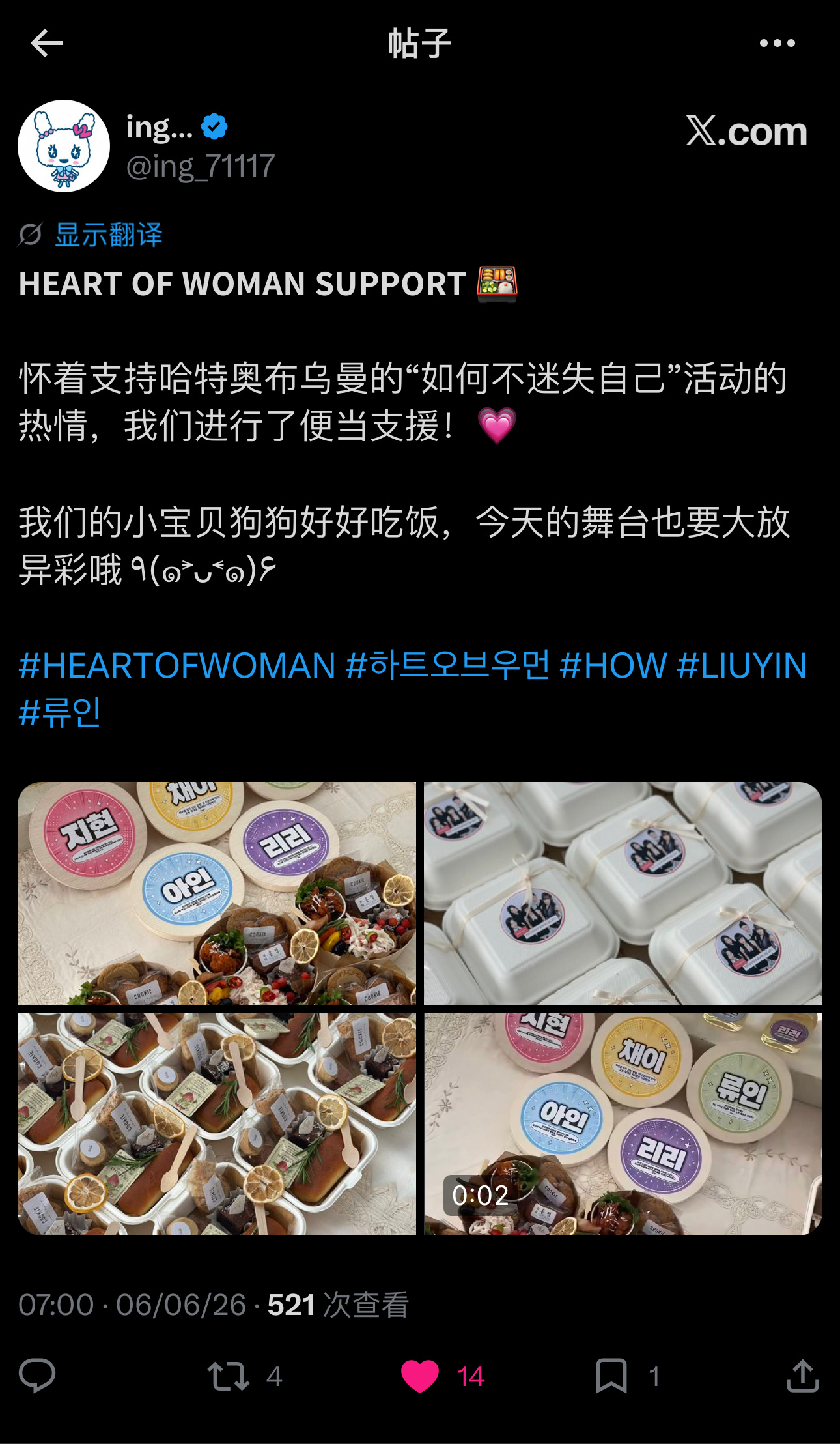 柳尹  🦋柳尹 语言天才 柳尹站姐为宝宝狗准备应援便当 