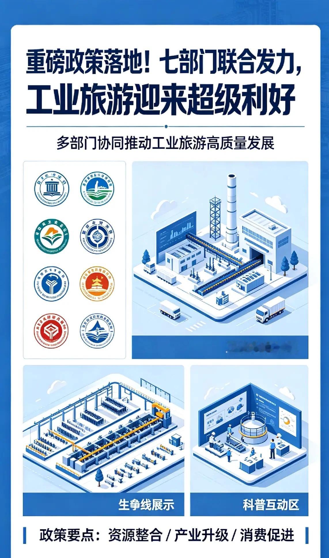 重磅政策落地！七部门联合发力，工业旅游迎来超级利好消息定性：全维度重磅利好，文旅