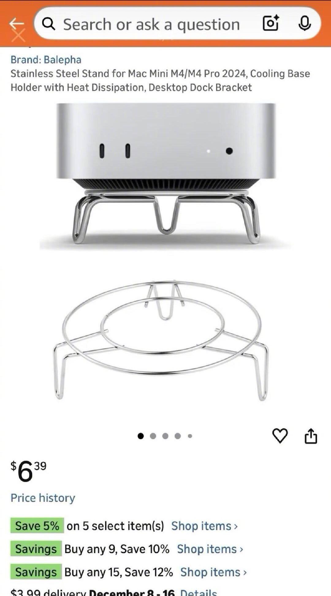 到底是谁想到用蒸架散热的[允悲]从此养龙虾给Mac mini散热不成问题了 ​​