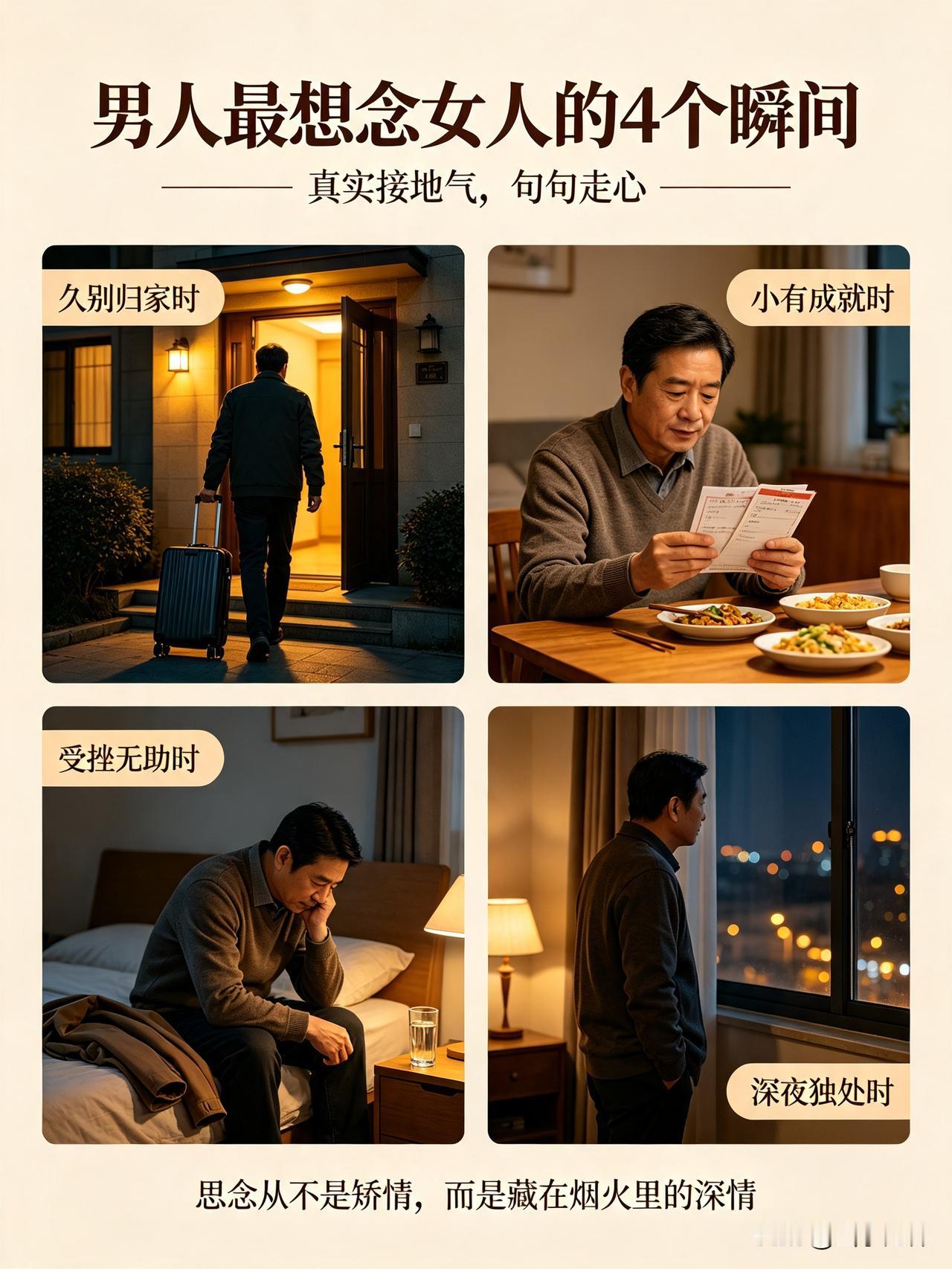 男人最想念女人的4个瞬间！真实接地气，句句走心
 
其实男人看似大大咧咧，内心也