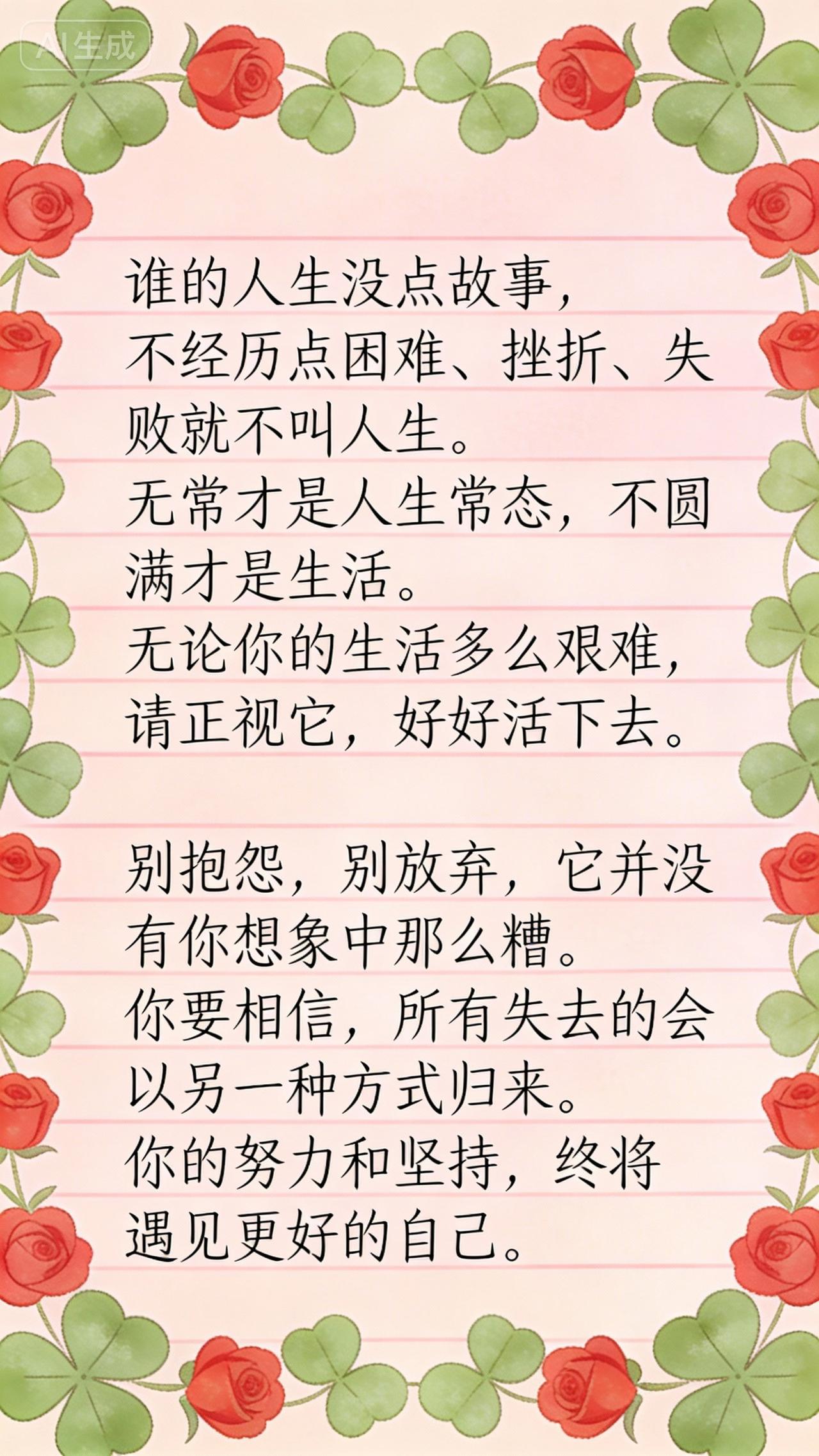 别回头，前方有惊喜
 
别回头，小心撞电线杆！
 
别总盯着那些走错的路、爱错的