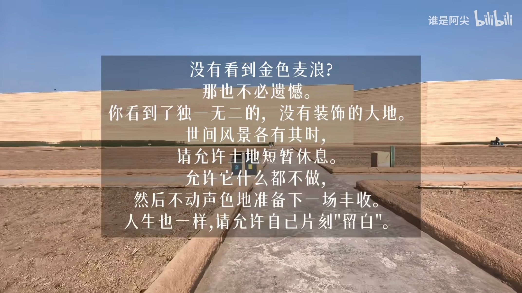 世间风景各有其时，请允许土地短暂休息，允许它什么都不做，然后不动声色地准备下一场