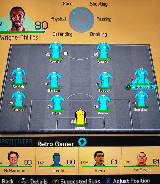 03-04赛季的曼城，孙继海的评分是73。 