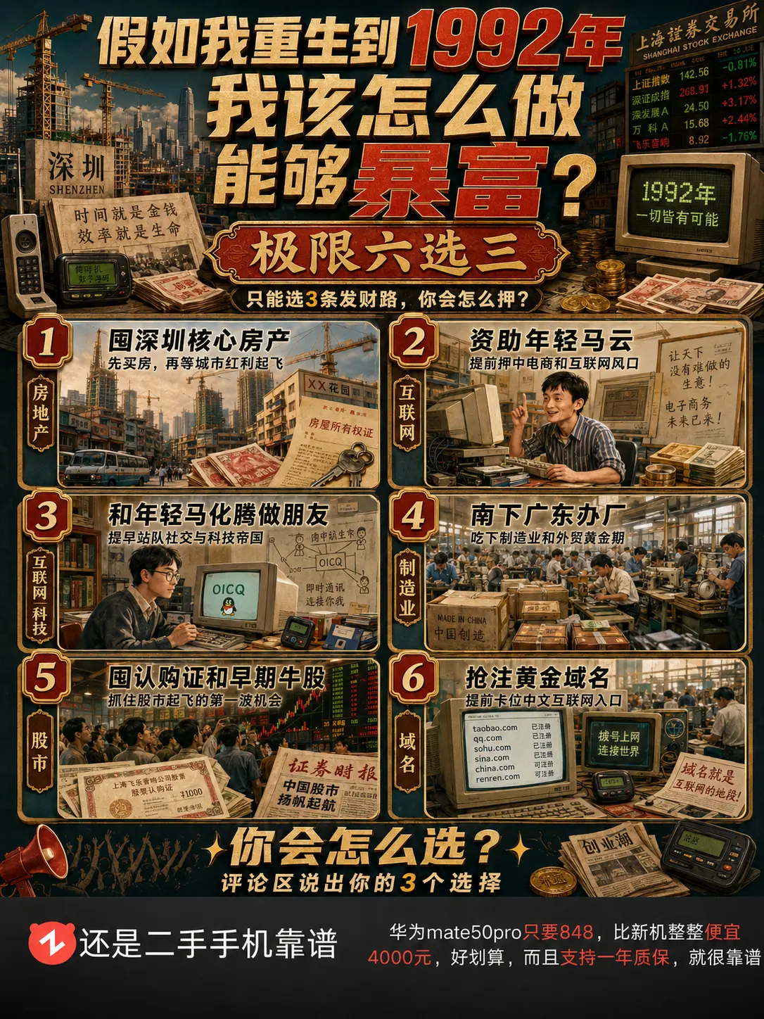 假如你重生到1992，你会怎么做？