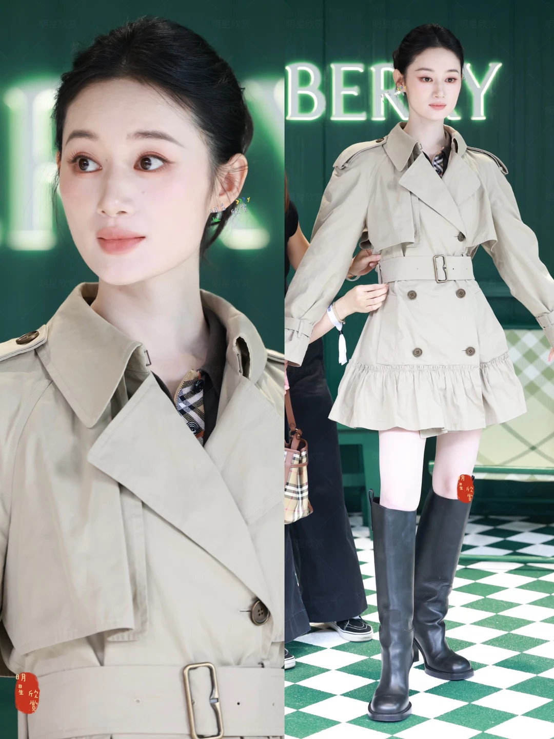 风衣长靴的郭晓婷，清冷姐感袭来