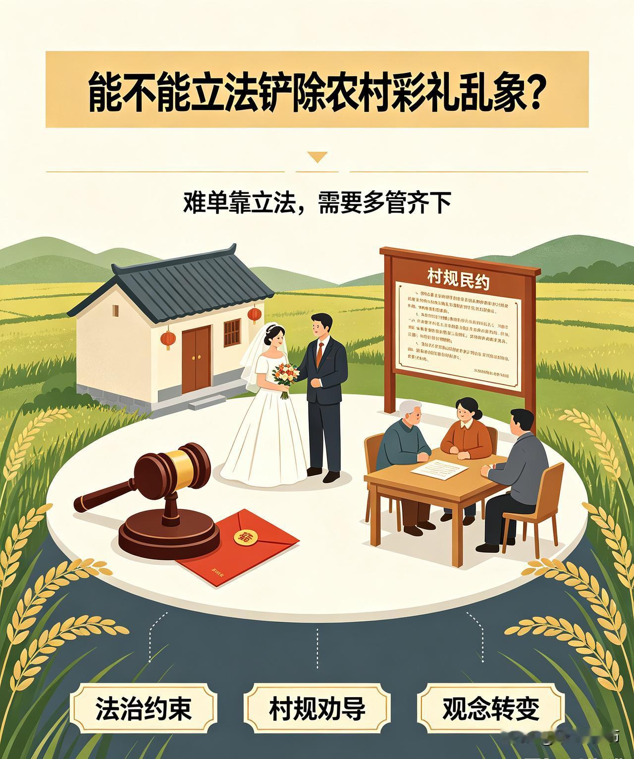 很难单靠立法完全铲除彩礼乱象。现有法律已禁止借婚姻索取财物，彩礼纠纷有司法返还规