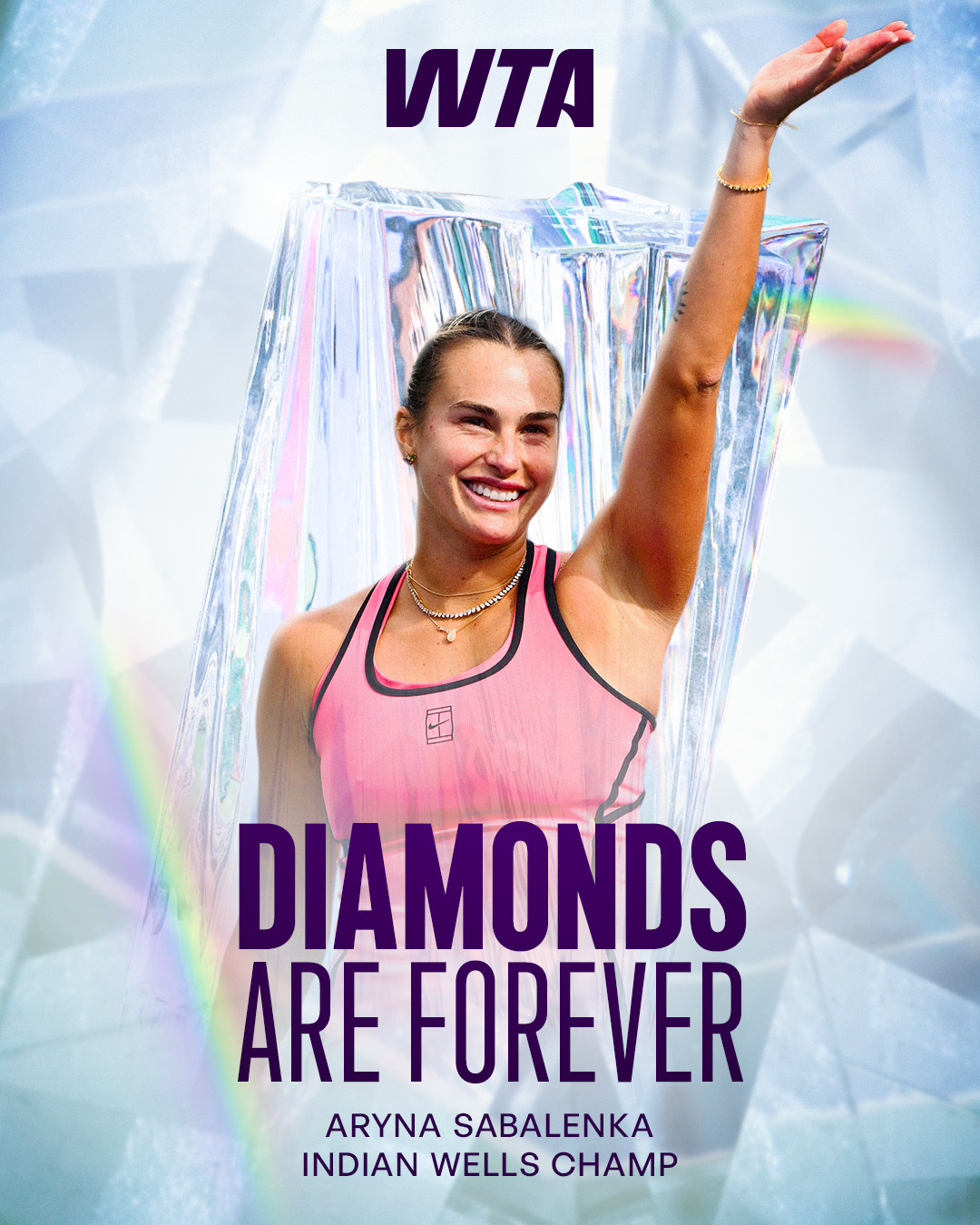 闪闪发光的💍闪闪发光的🏆订婚夺冠双喜临门✌ 萨巴伦卡首夺印第安维尔斯冠军