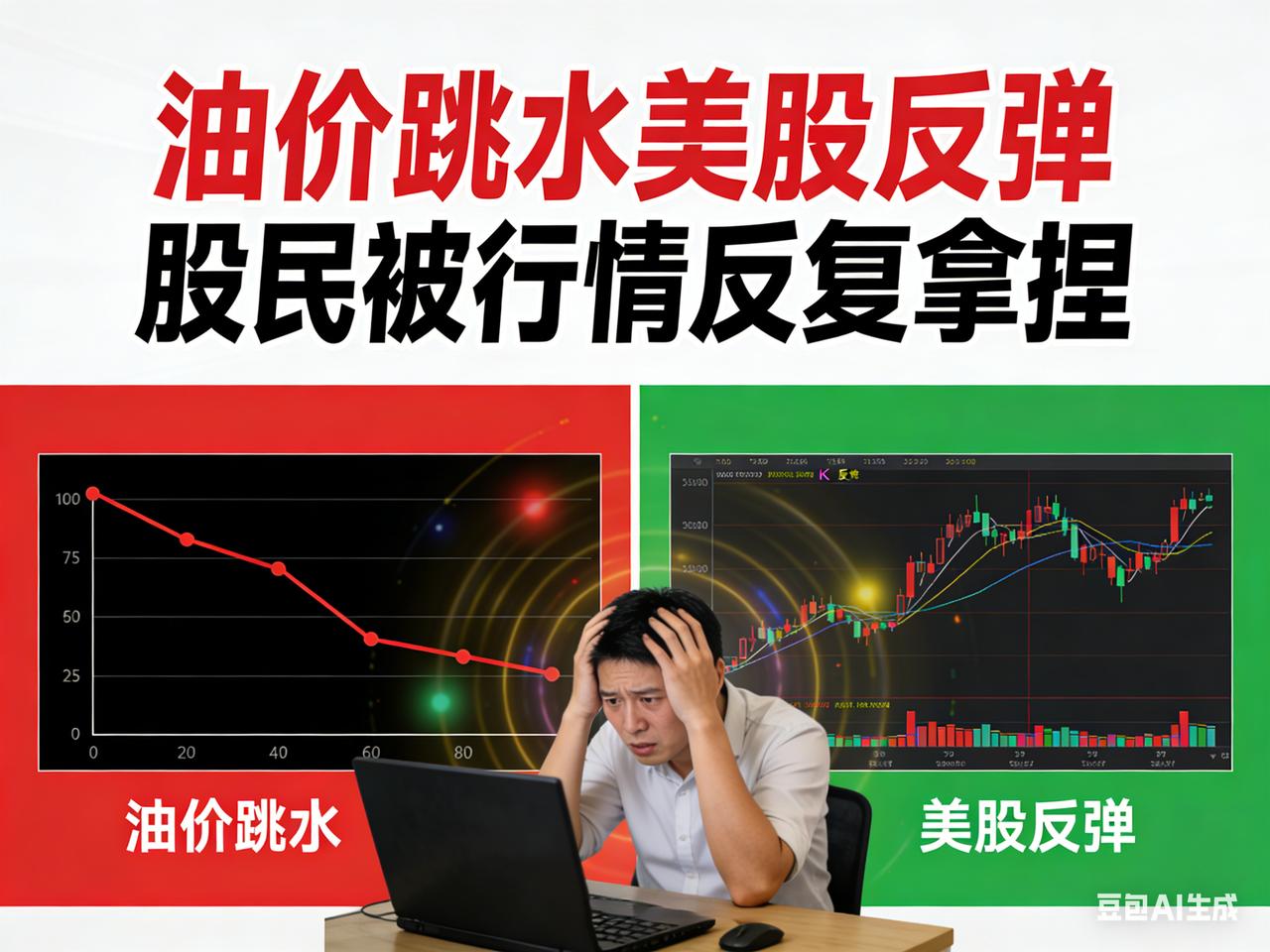 油价跳水美股反弹，股民被行情反复拿捏[吐]
今晚的全球金融市场，直接把股民的心脏