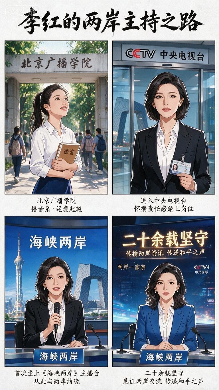 李红的坚守
李红气场 
初入《海峡两岸》，李红面对的是一间冷清的配音间和编导们绕