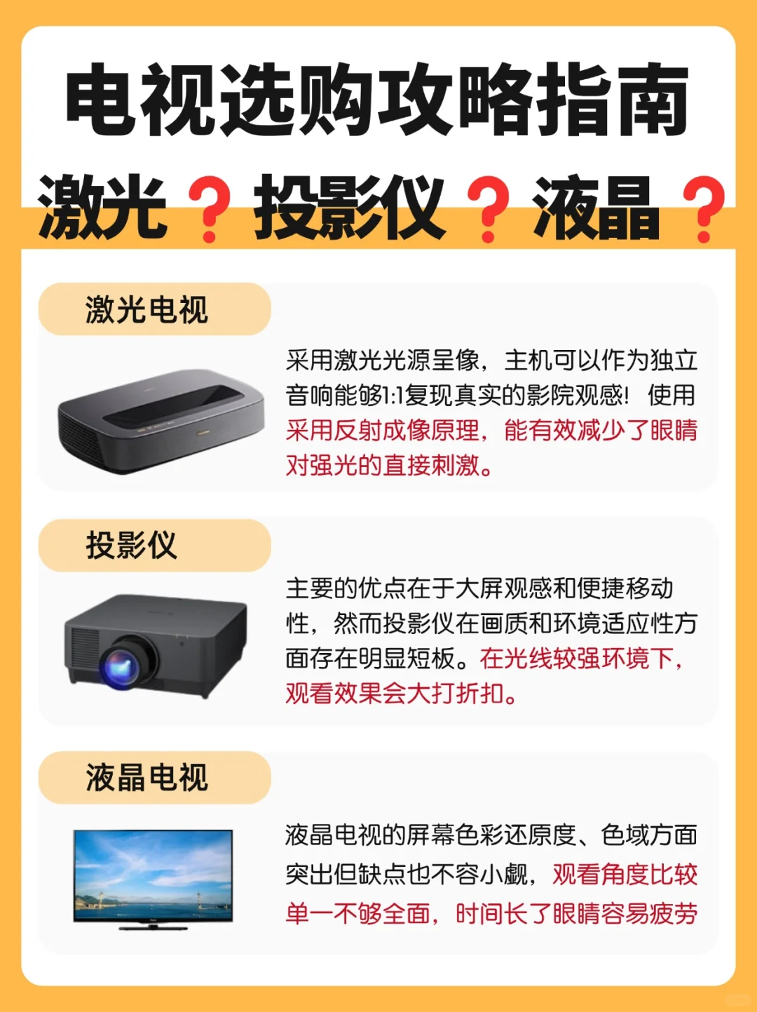 内行人选购指南｜激光电视一定看好这8点‼️