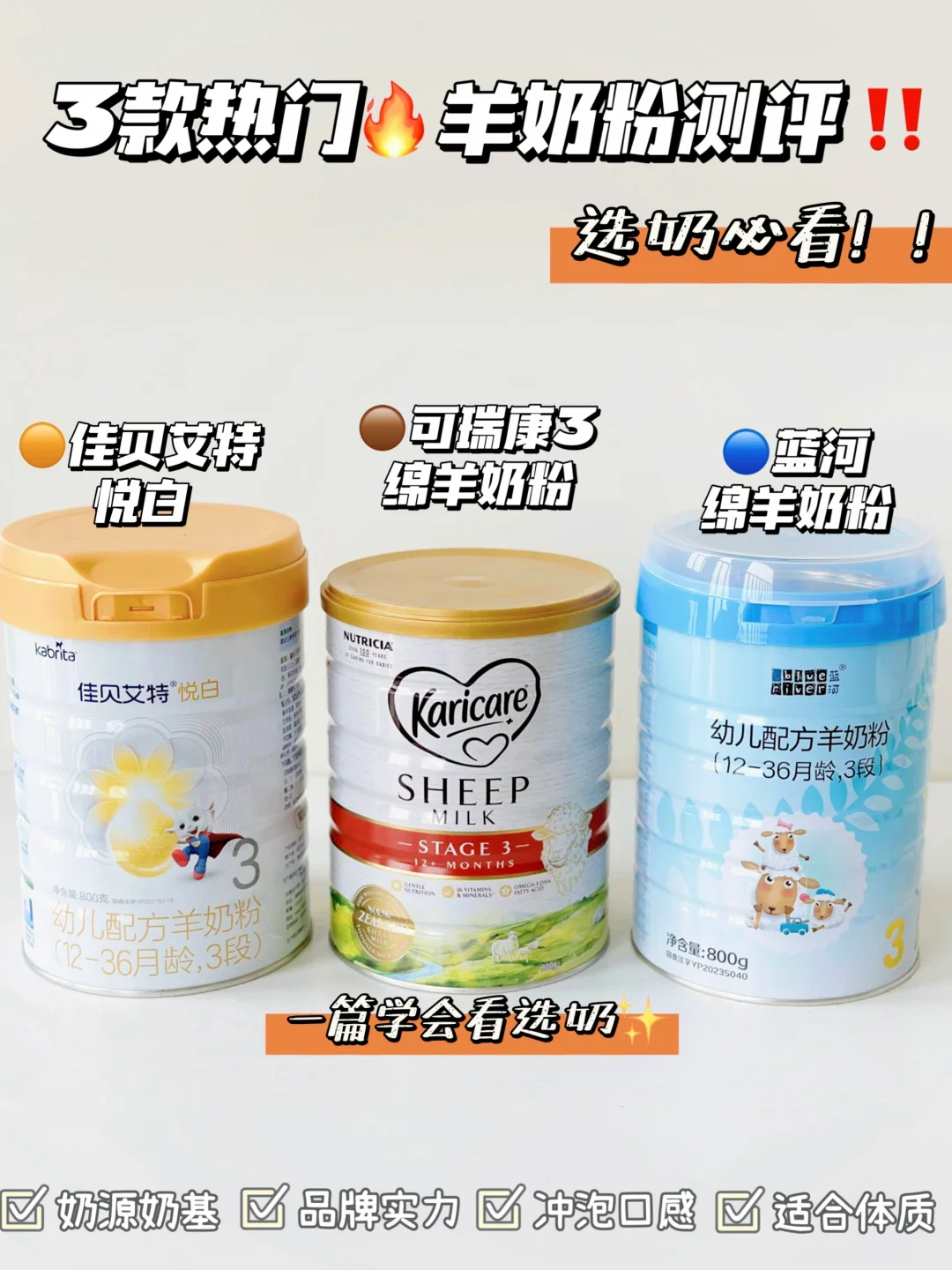 选花眼！热门羊奶粉评测劝你看完再走✅