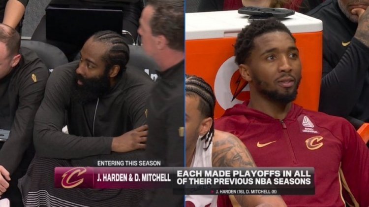 哈登和米切尔生涯从未缺席过季后赛。骑士vs独行侠