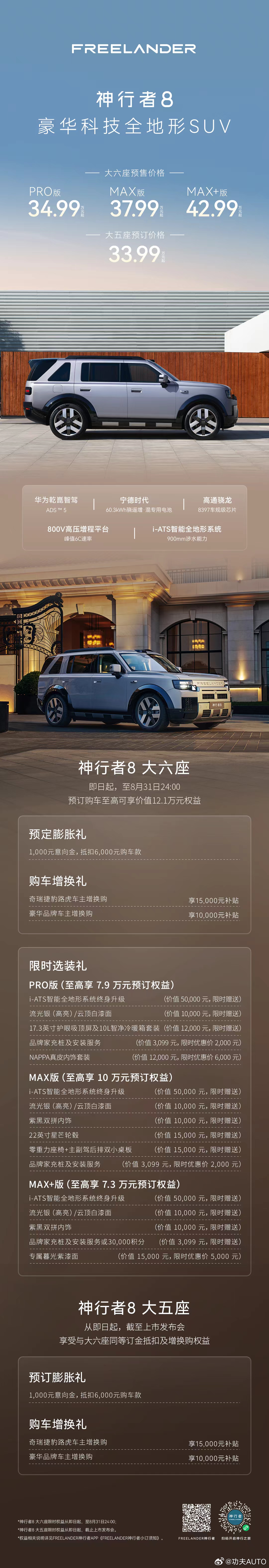 奇瑞捷豹路虎首搭华为乾崑智驾 神行者8开启预售！33.99万元起，豪华全地形SU