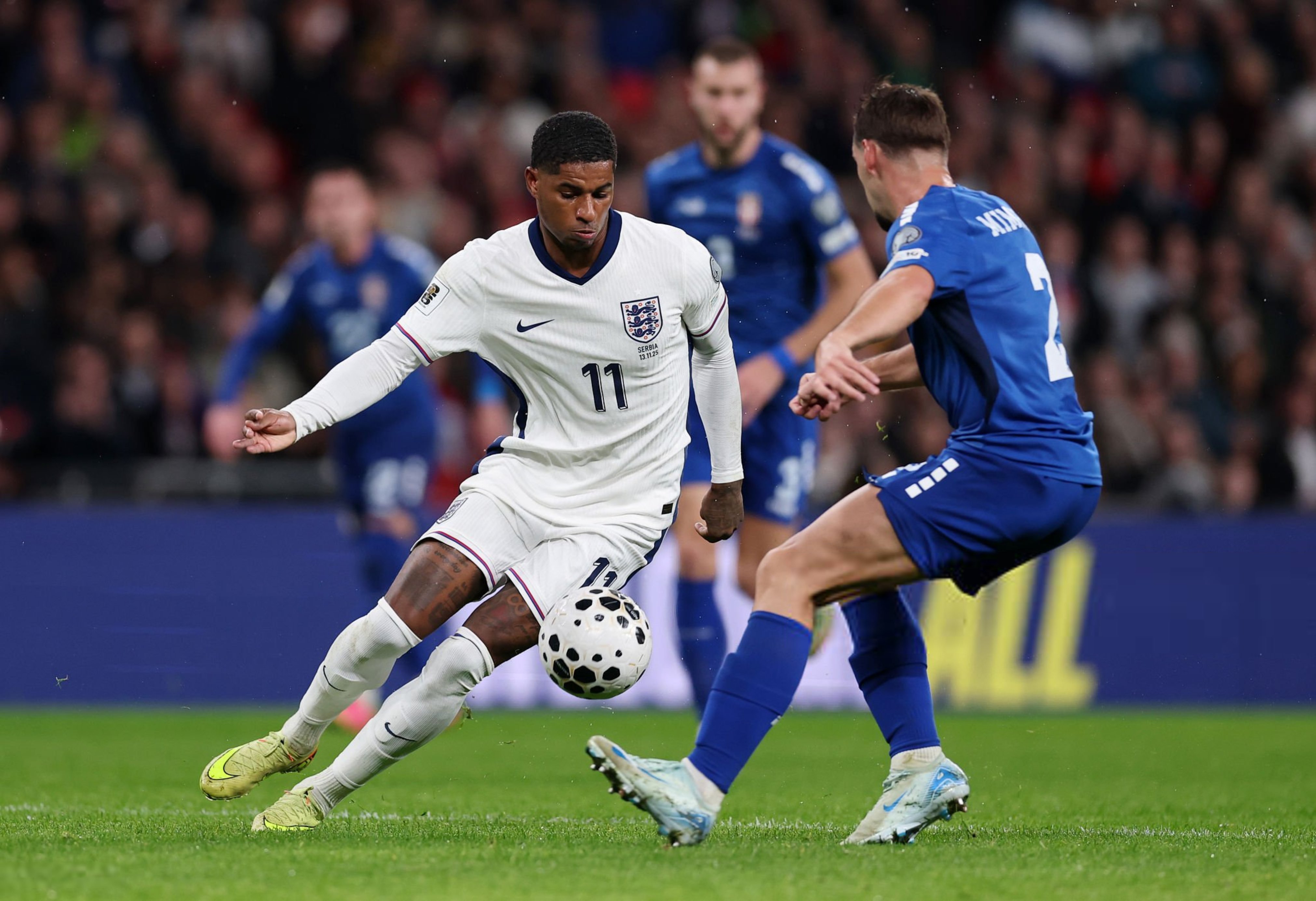 国家队比赛日：英格兰2-0塞尔维亚，拉什福德首发踢了64分钟🏴󠁧󠁢󠁥󠁮