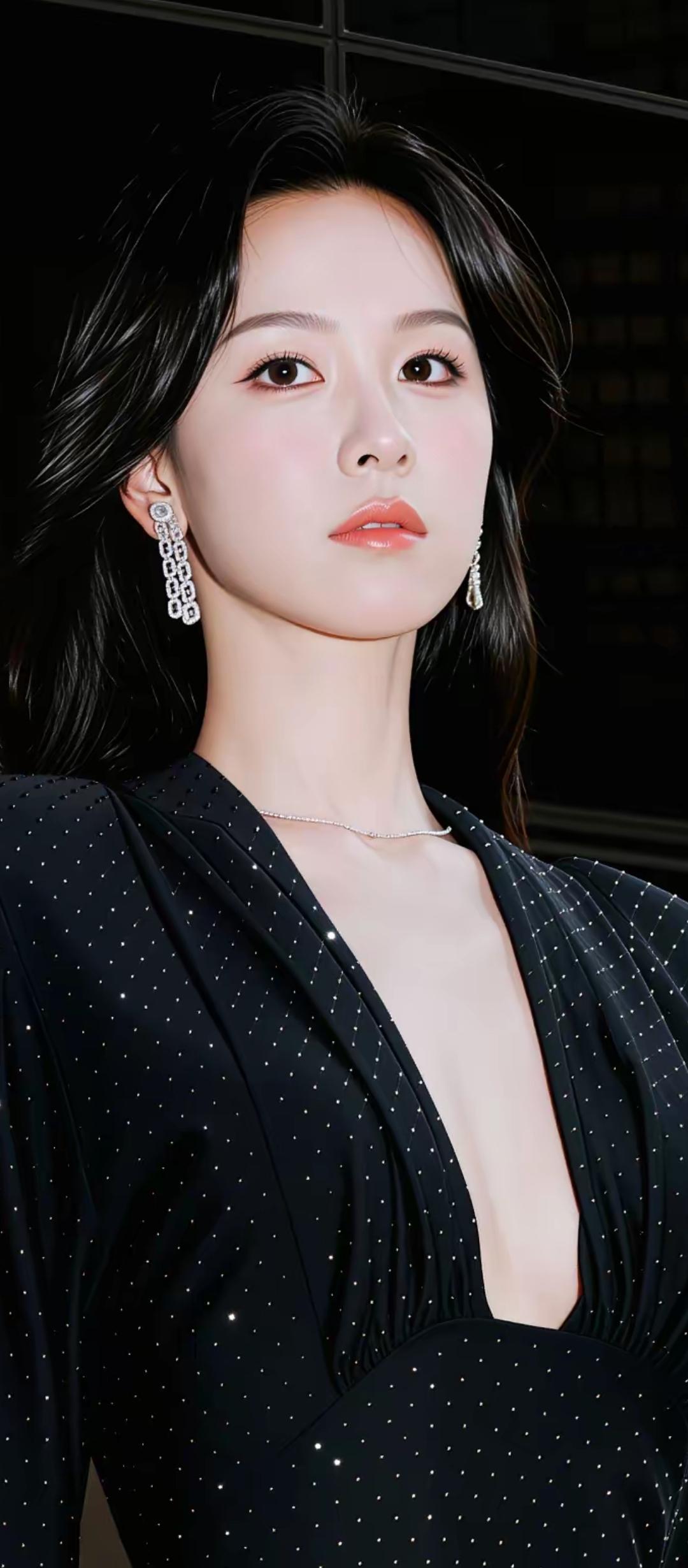 星河映美人，夜色染芳颜。