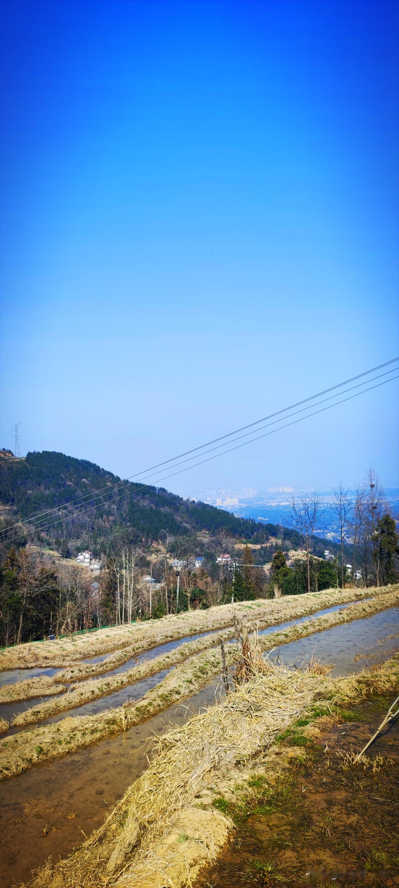天南地北大拜年山上的坡地已经放水了，农户是要种点啥？烟叶还是苞谷...地头处刚好