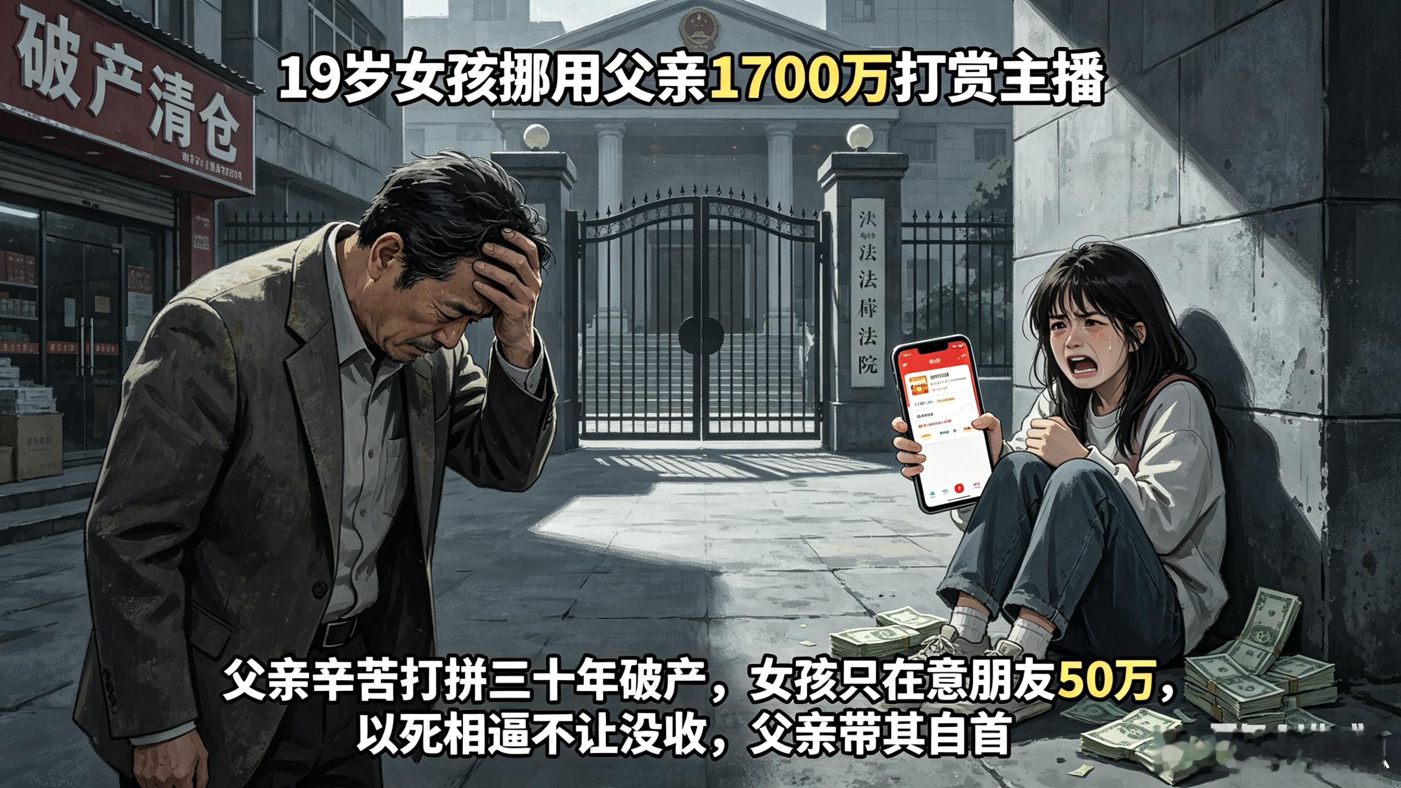 19岁女孩挪用父亲1700万挪用千万打赏女孩称坐牢也无所谓19岁女孩挪走父亲17