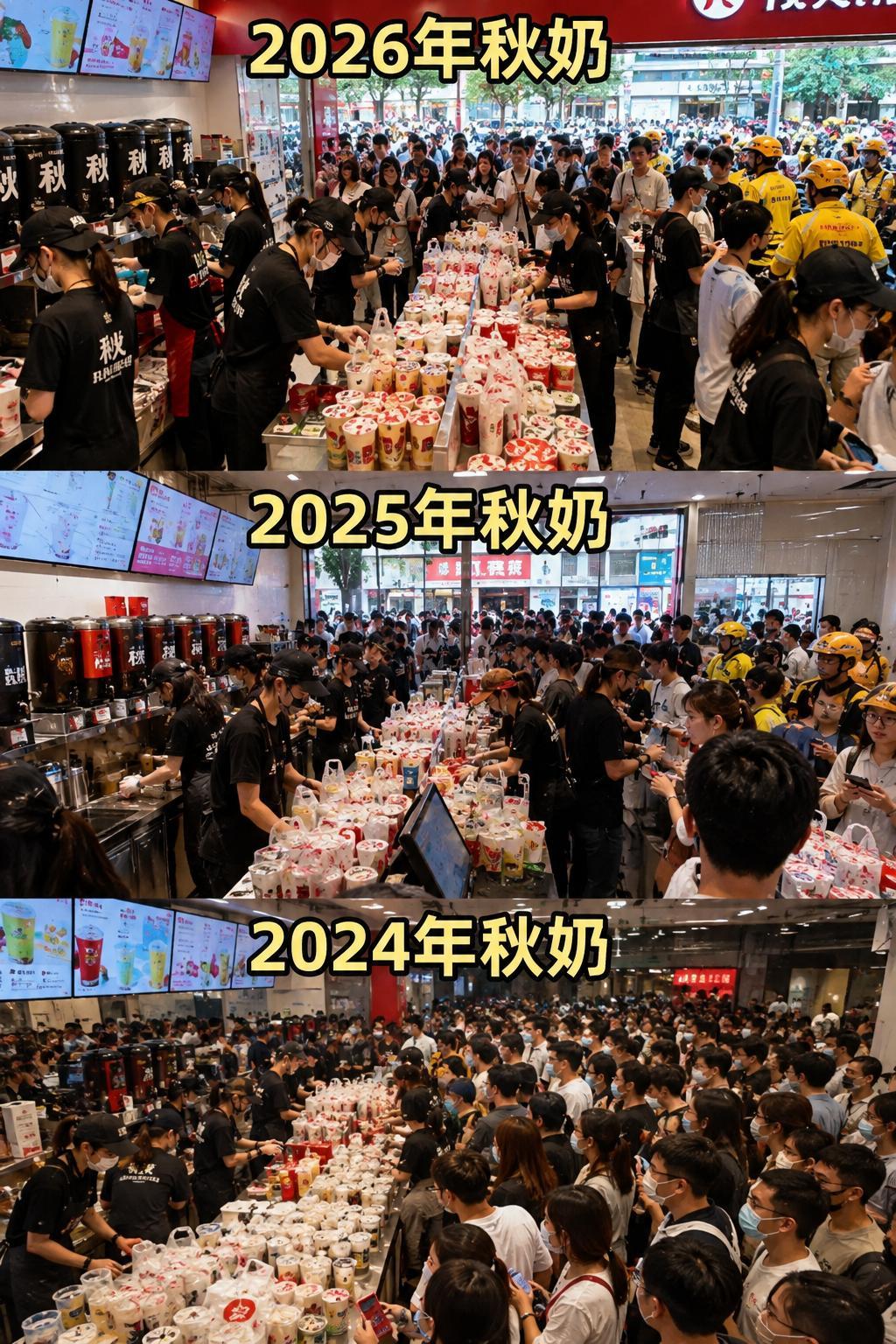 这届年轻人开始集体跨秋了盘点这三年立秋奶茶店。三年立秋，年年挤满 