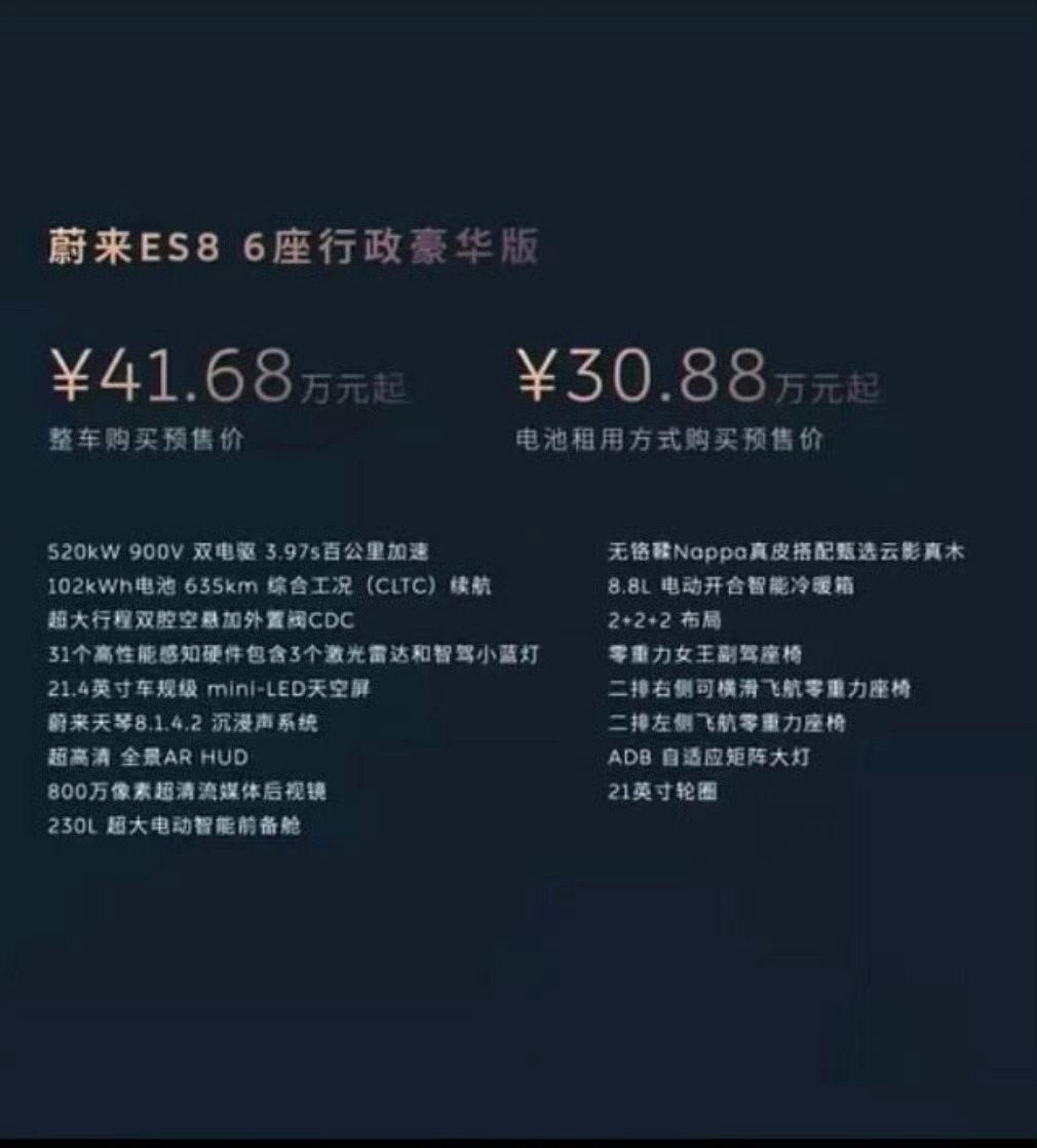 这价格是不是真的爆了？！[泪奔] 六座行政豪华版整车购买：41.68万BaaS购