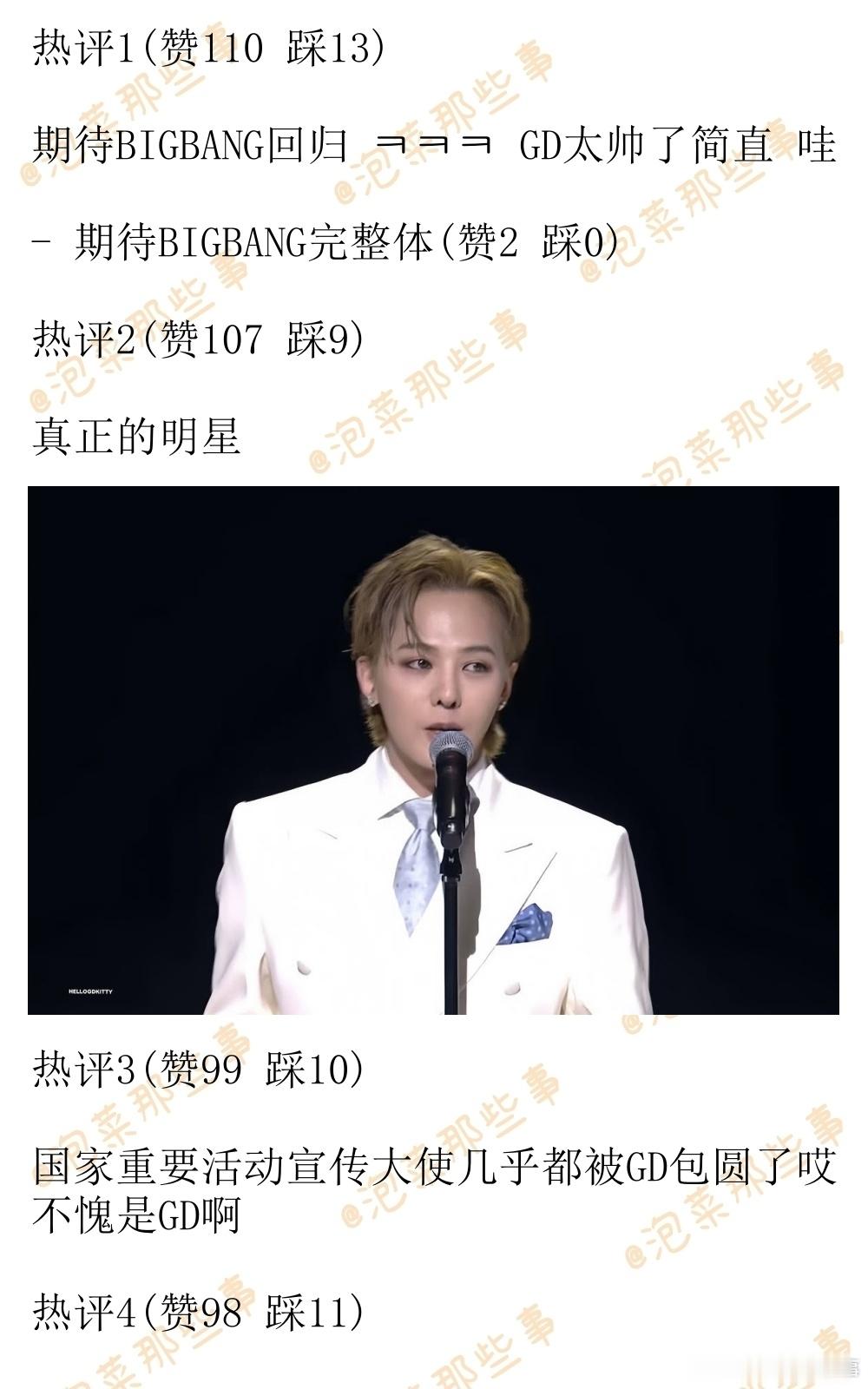 🔥韩网热帖评论翻译🔥权志龙金发白西装亮相UNESCO开幕式演讲cr.pann
