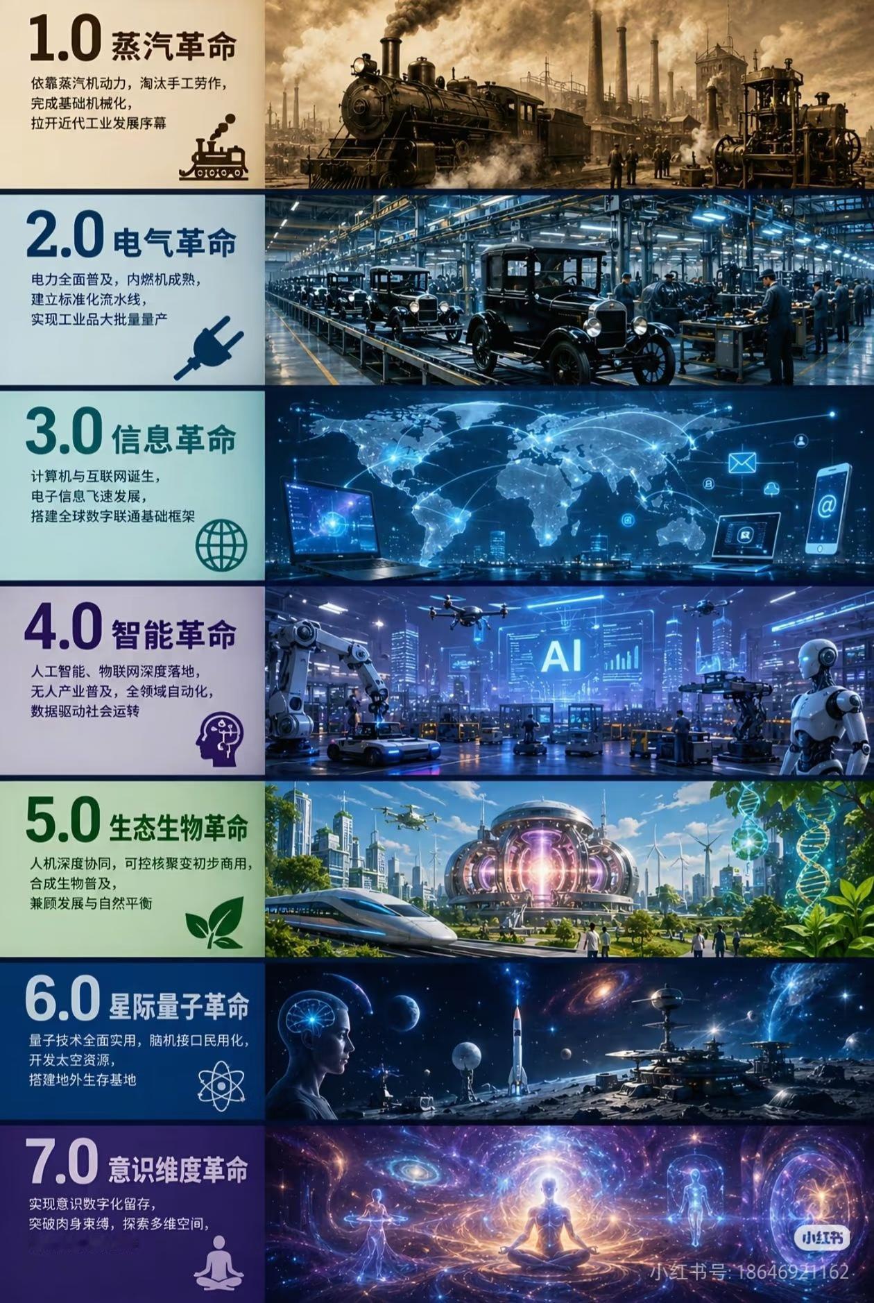 七轮工业革命，一轮就是一次财富改写
 
从蒸汽、电气、互联网，再到现在的AI智能